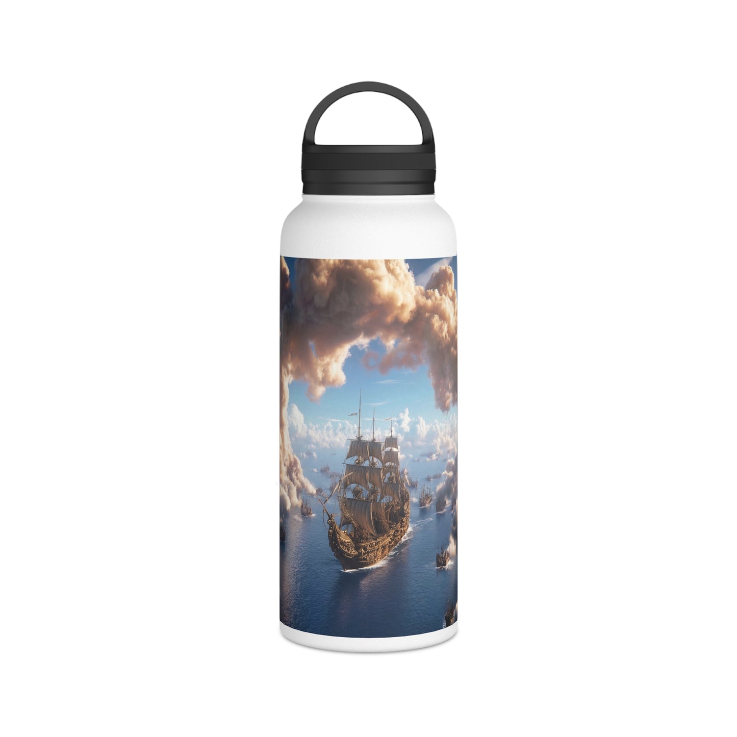 Armada Through Cloud Arch Stainless Steel Water Bottle, Handle Lid – Celestial Fleet Passage