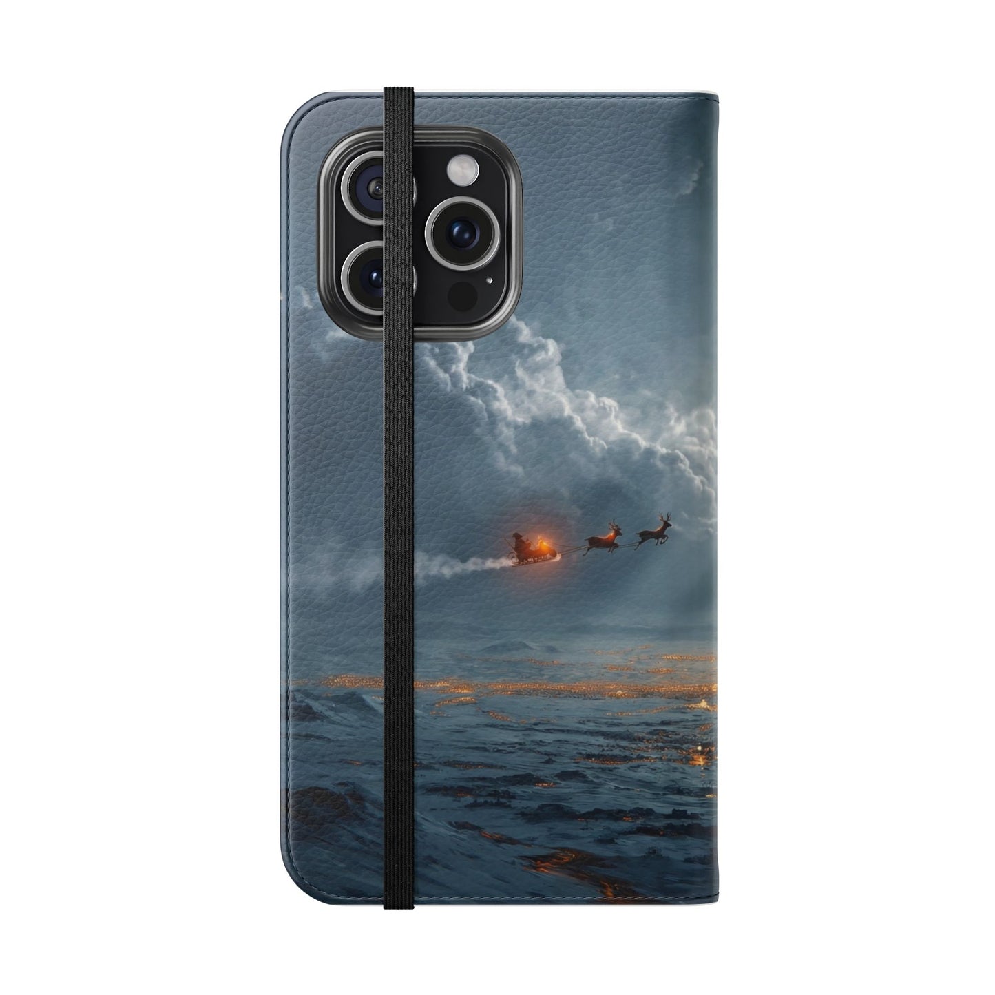 Moonlit Sleigh Flip Cases – Northern Lights Winter Journey
