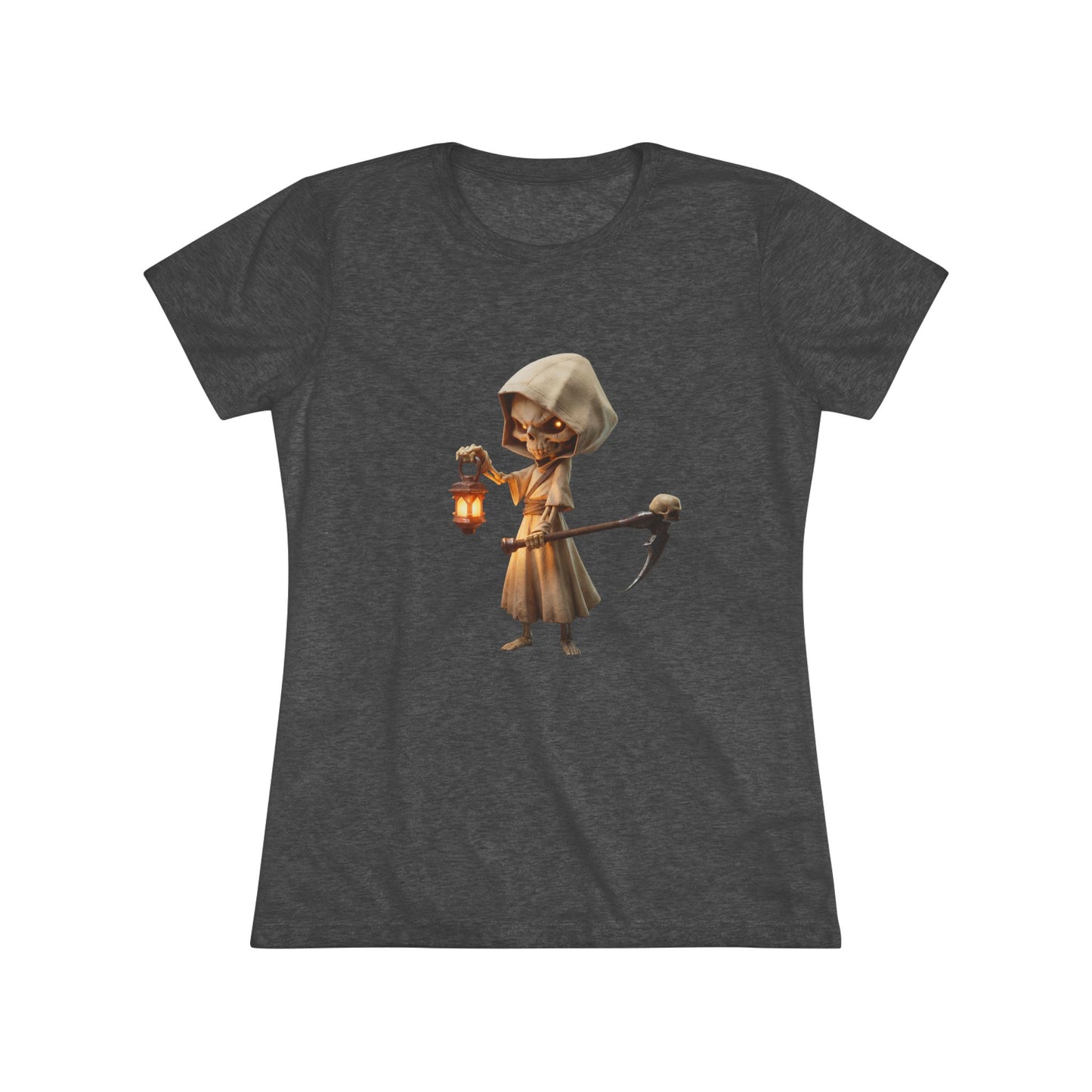 Lantern-Bearing Sentinel Women's Triblend Tee – Hooded Grim Reaper Guardian