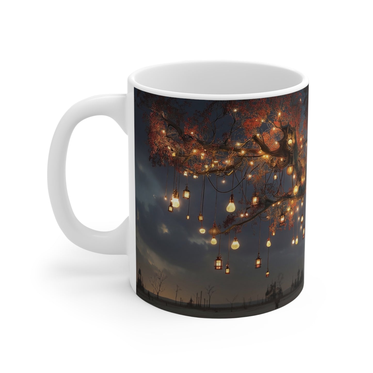 Luminous Wisteria Tree Ceramic Mugs (11oz\15oz\20oz) – Desert Night’s Warm Embrace