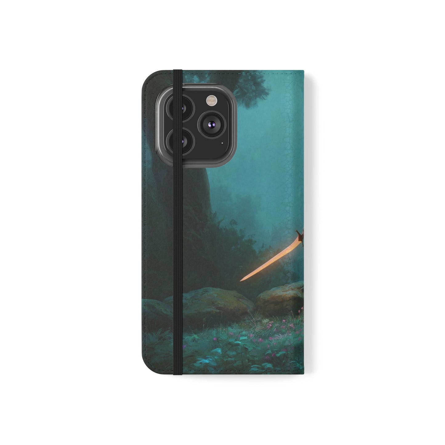 Forest Guardian Flip Cases – Elven Sentinel with Glowing Blade