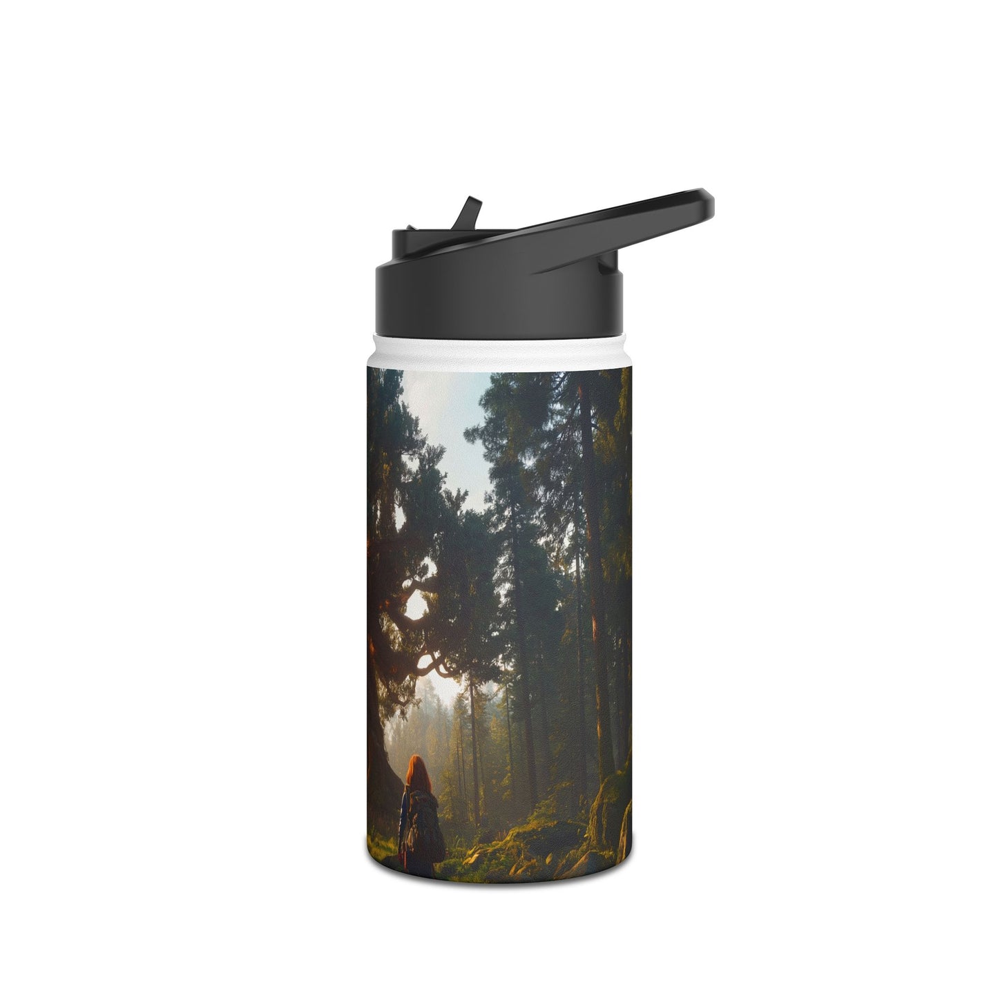 Ancient Treehouse Door Water Bottle – Sunlit Forest Portal