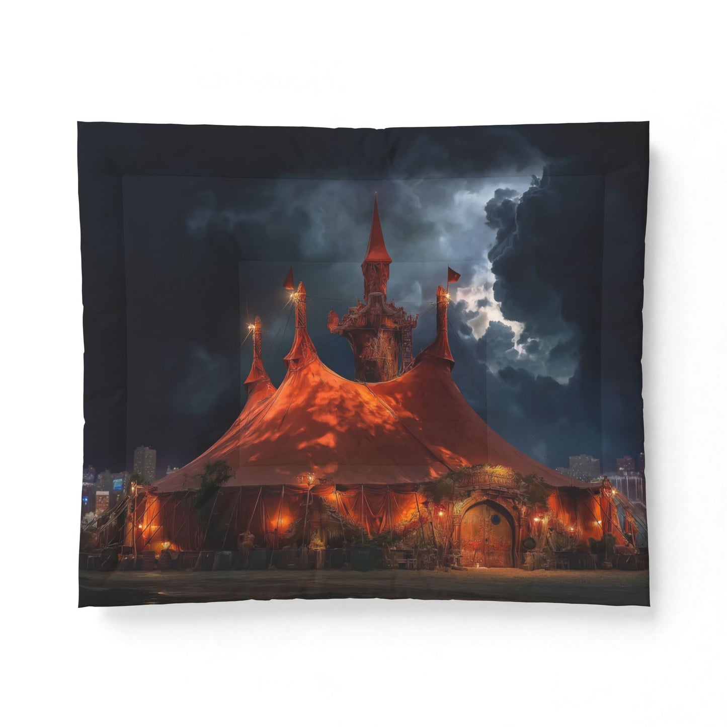 Storm-Circus Cotton Comforter – Crimson Carnival Canvas