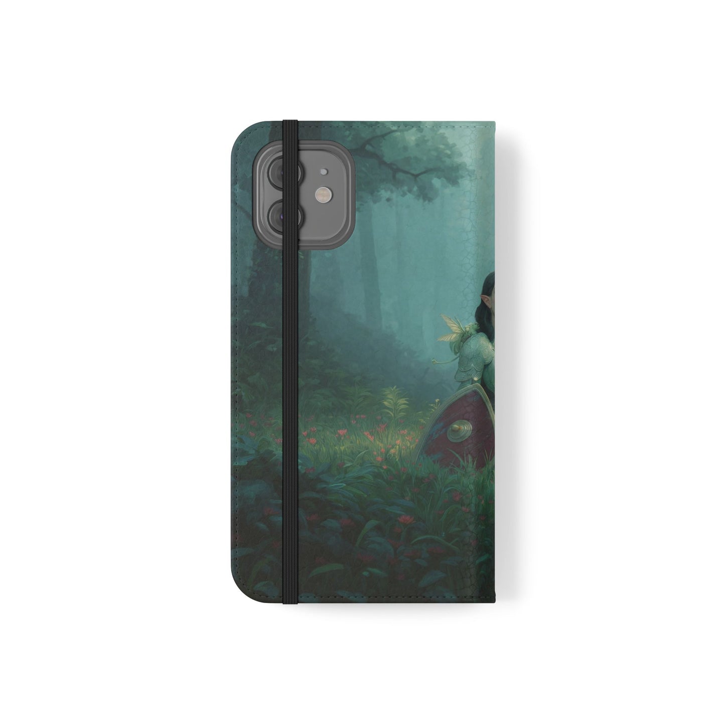 Woodland Sentinel Flip Cases – Green Knight in Misty Grove