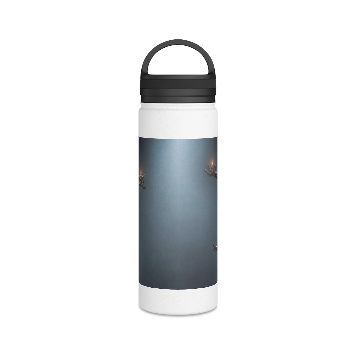 Forest Guardian Meditator Stainless Steel Water Bottle, Handle Lid – Twilight Grove Serenity