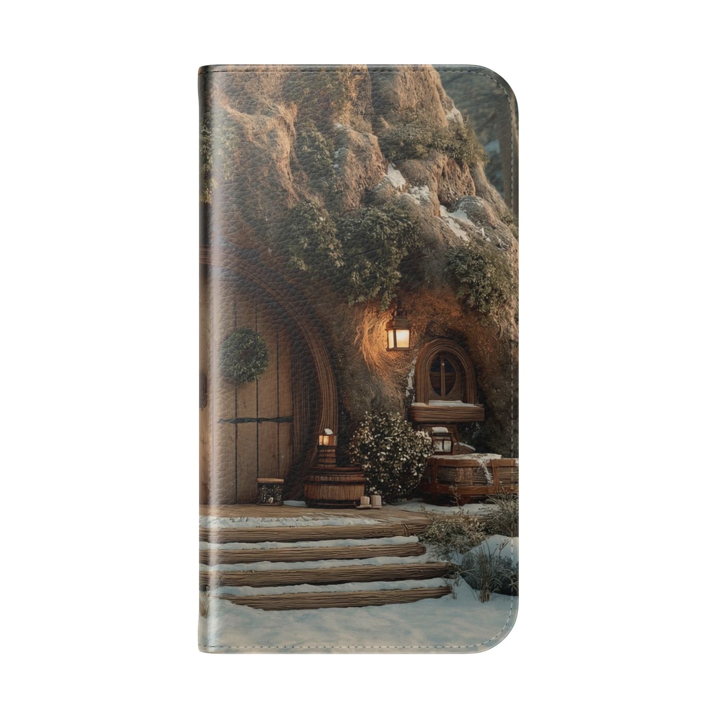 Hobbit Hole Flip Cases – Cozy Winter Doorway Scene