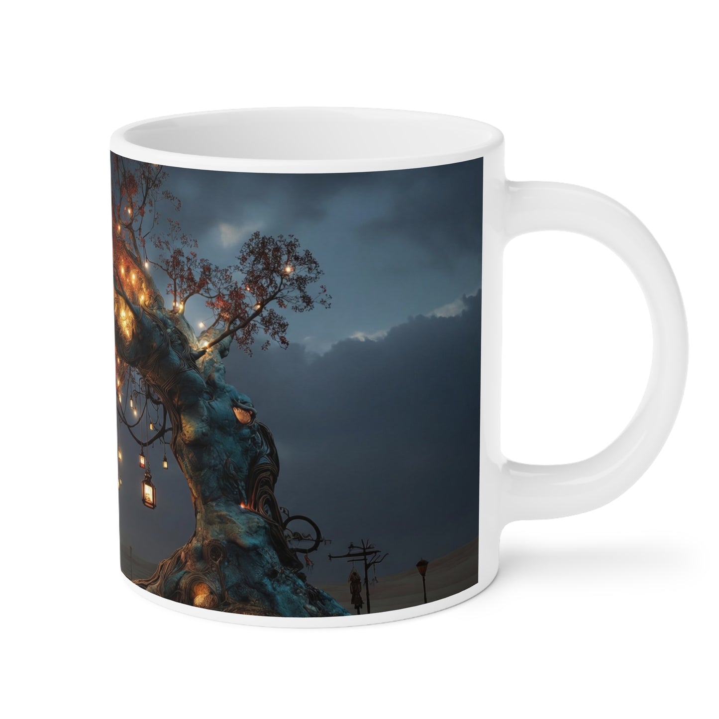 Luminous Wisteria Tree Ceramic Mugs (11oz\15oz\20oz) – Desert Night’s Warm Embrace