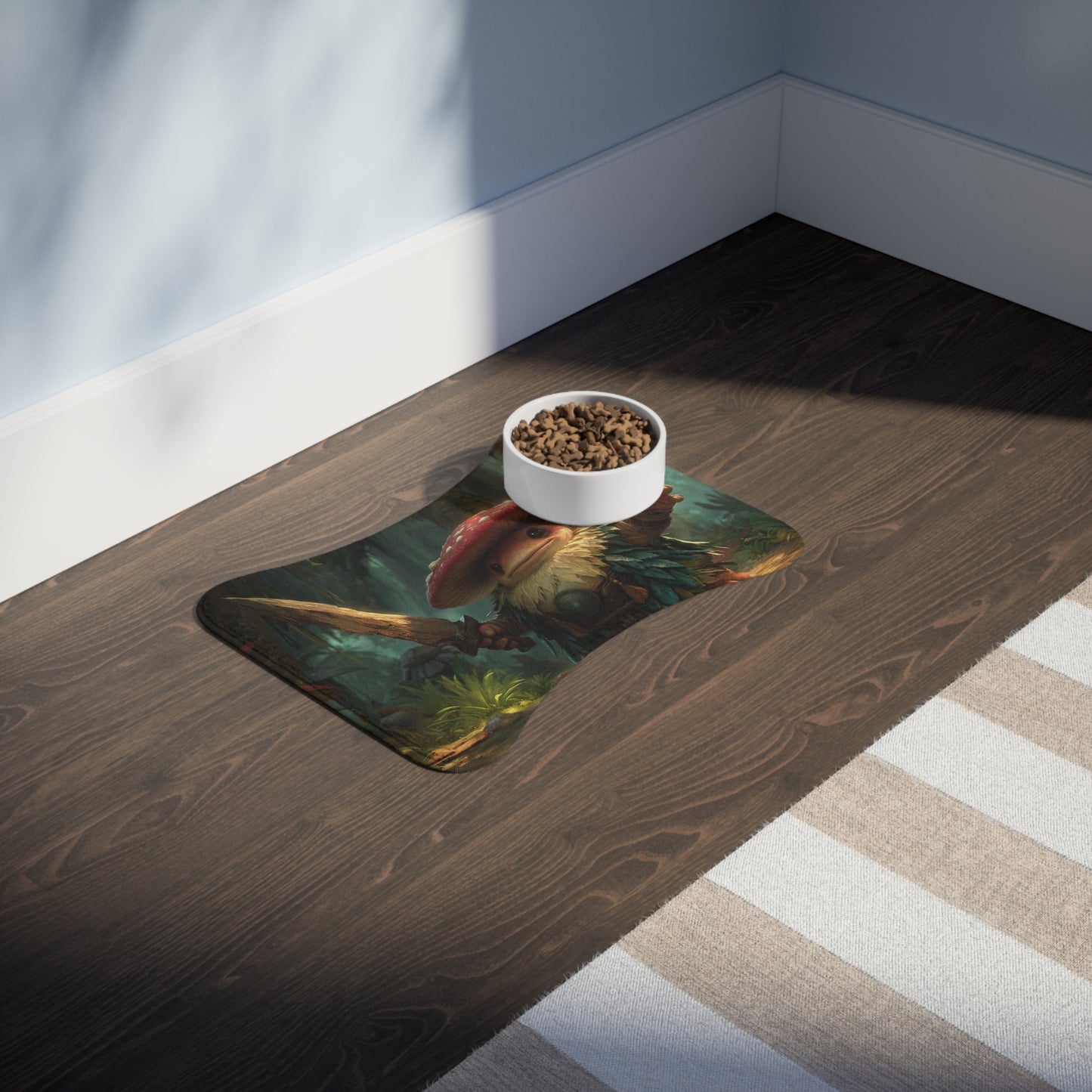 Toad Knight Pet Feeding Mats – Mushroom-Capped Guardian Sentinel