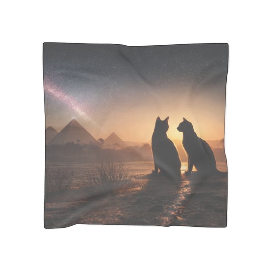 Starlit Pyramids Cat Scarf – Whispers of Ancient Night