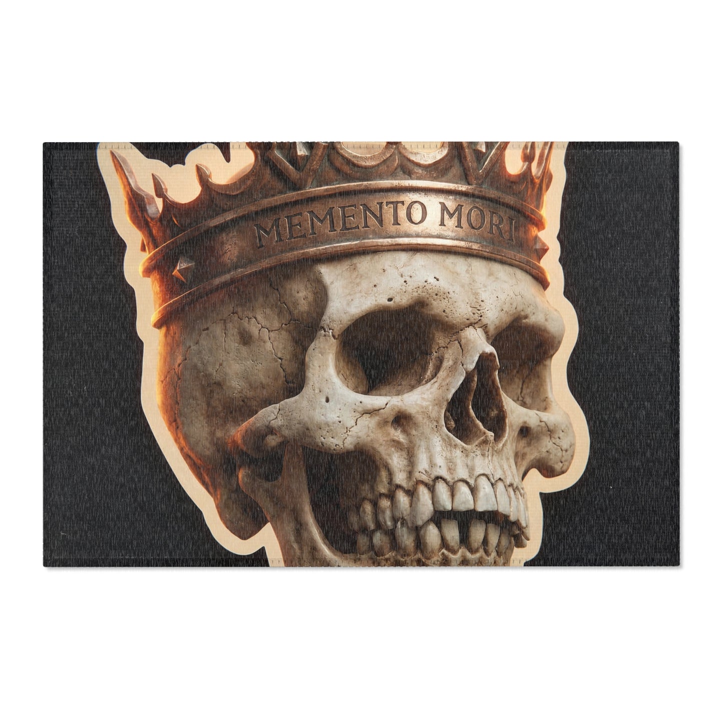 Crowned Skull Area Rug – Memento Mori Regal Warning