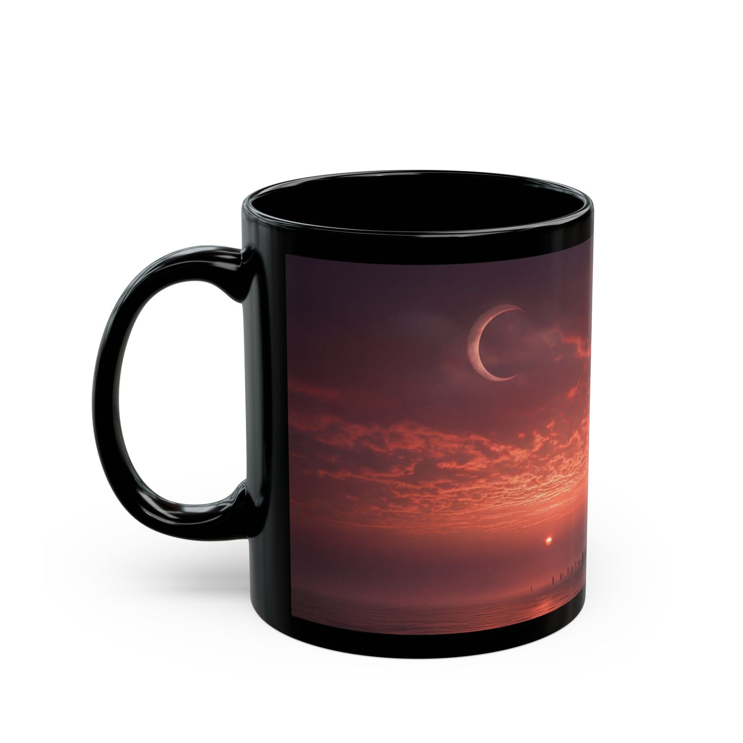 Lone Traveler Stairway Mug – Crimson Twilight Ascension