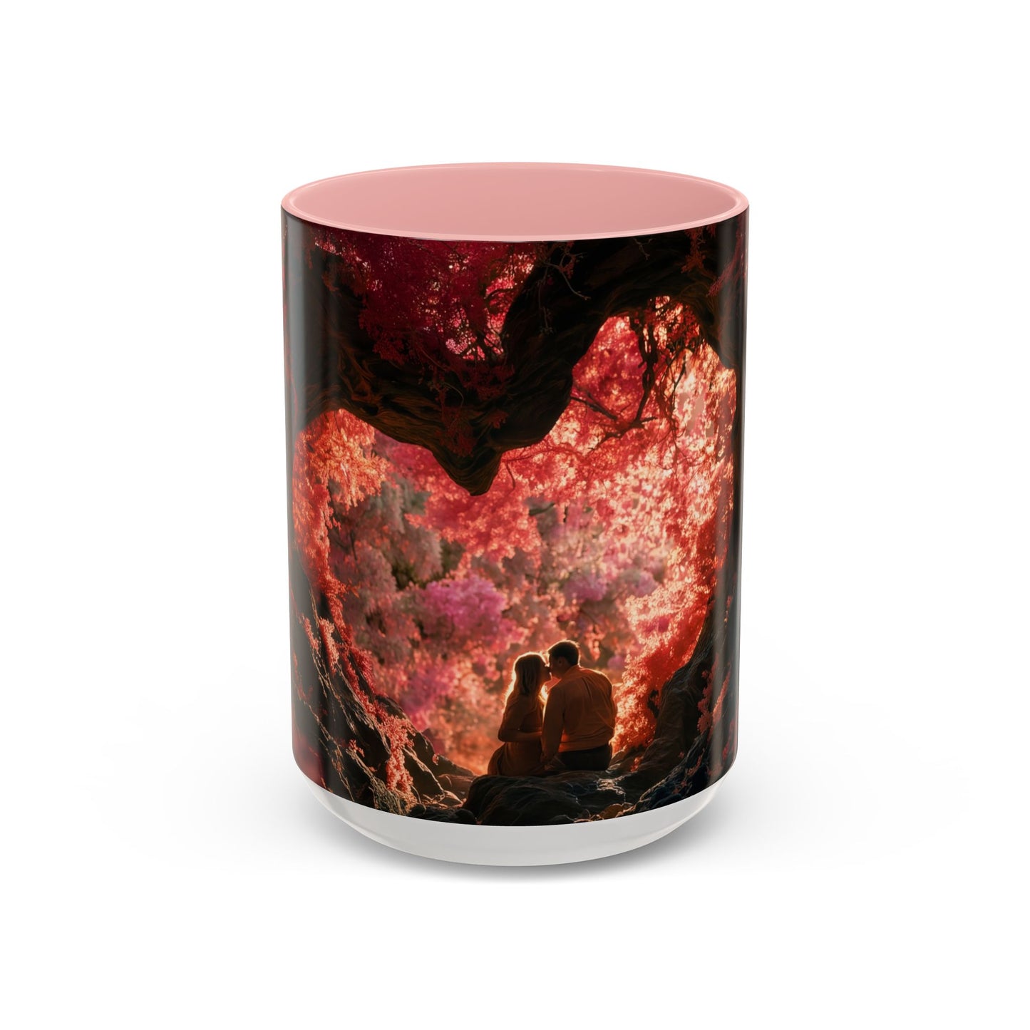Crimson Heart Grove Accent Coffee Mug (11, 15oz) – Twisted Canopy Romance Scene