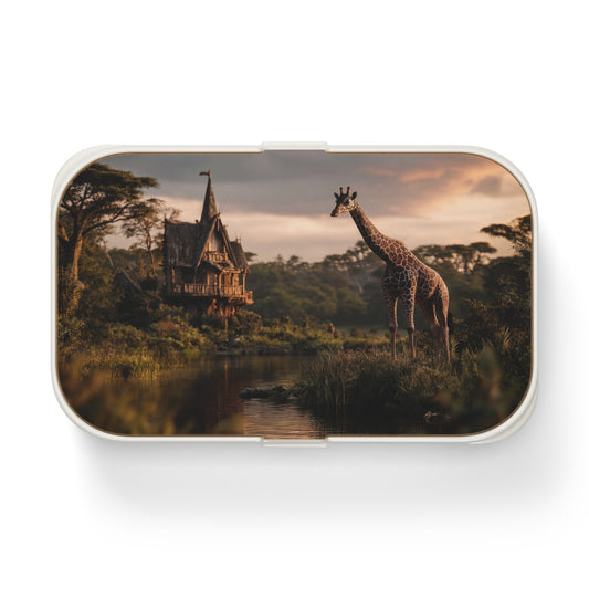 Giraffe by the Waterfall Bento Lunch Box – Serene Savannah Sanctuary