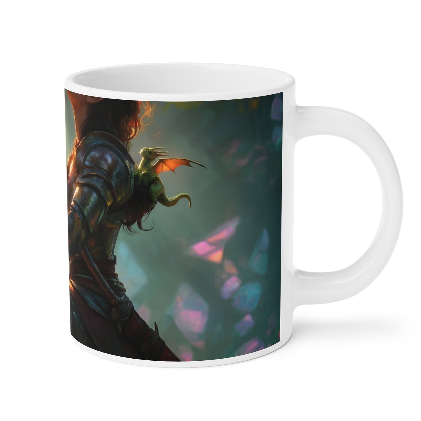 Sunlit Sentinel Ceramic Mugs (11oz\15oz\20oz) – Guardian of the Crystal Grove