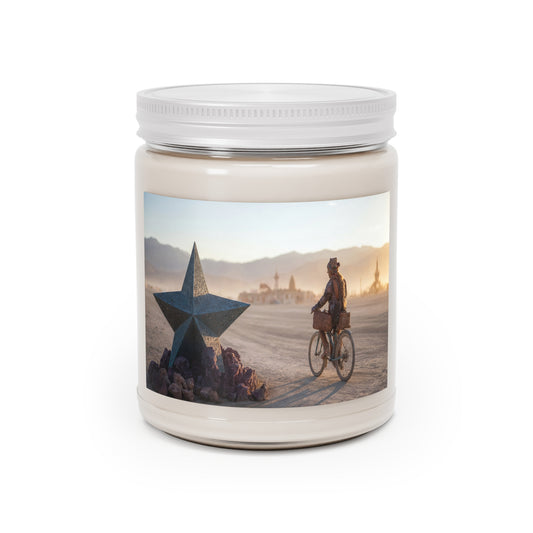 Desert Star Cyclist Scented Soy Candles with White Lid, 9oz – Golden Hour Wanderer