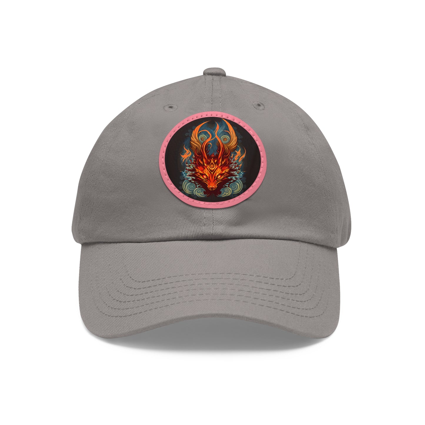 tshirt design, nine-tailed fox - Dad Hat with Leather Patch (Round)