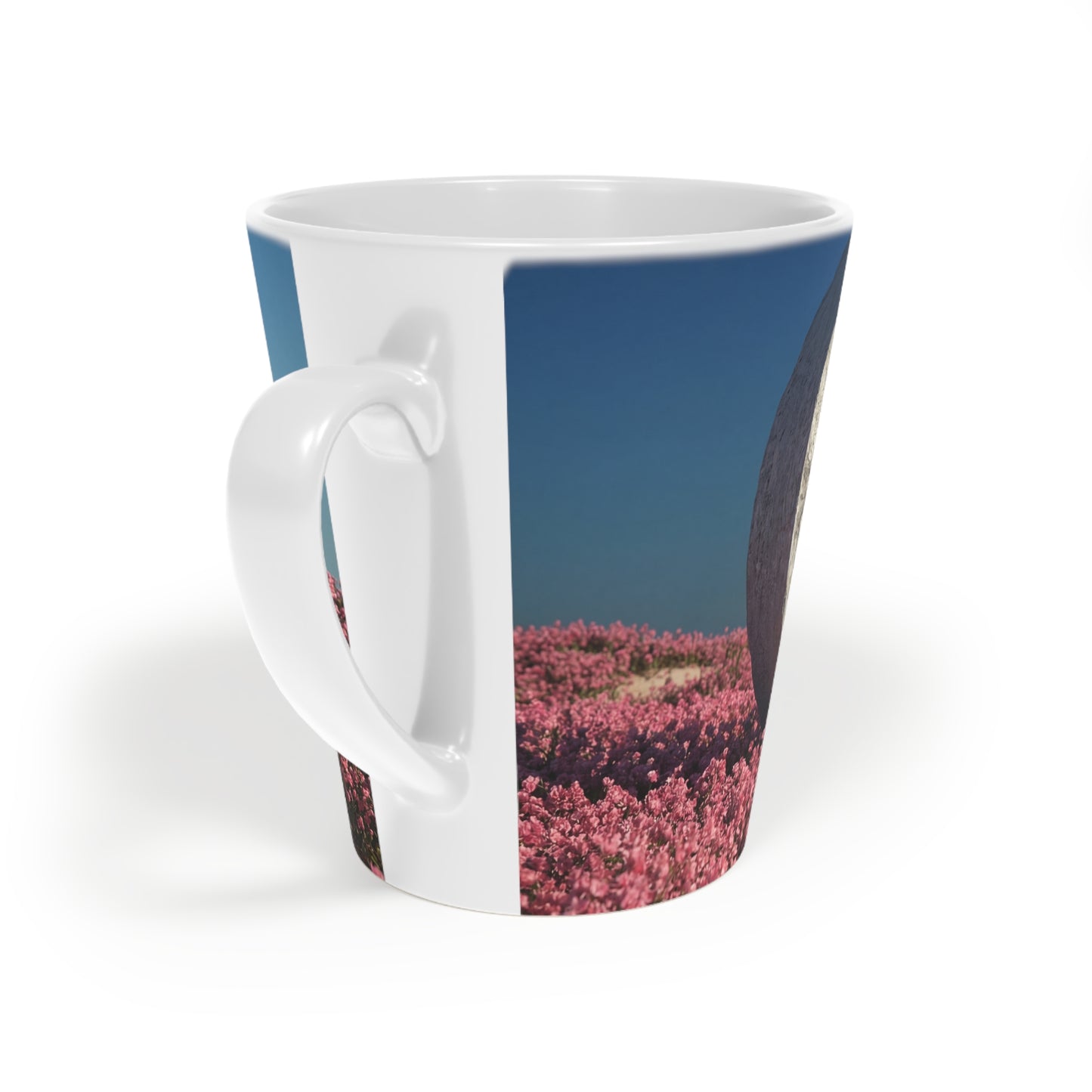 Stone Ring Flower Field Latte Mug, 12oz – Ethereal Portal Landscape