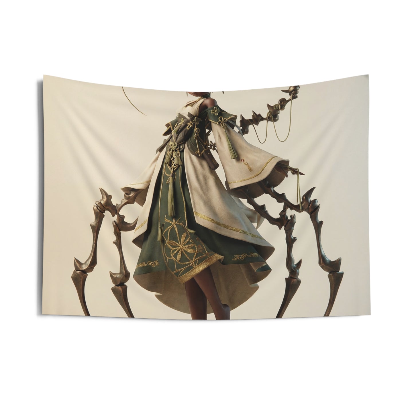 Serene Spider Sentinel Indoor Wall Tapestries – Whispers of the Iron Weave