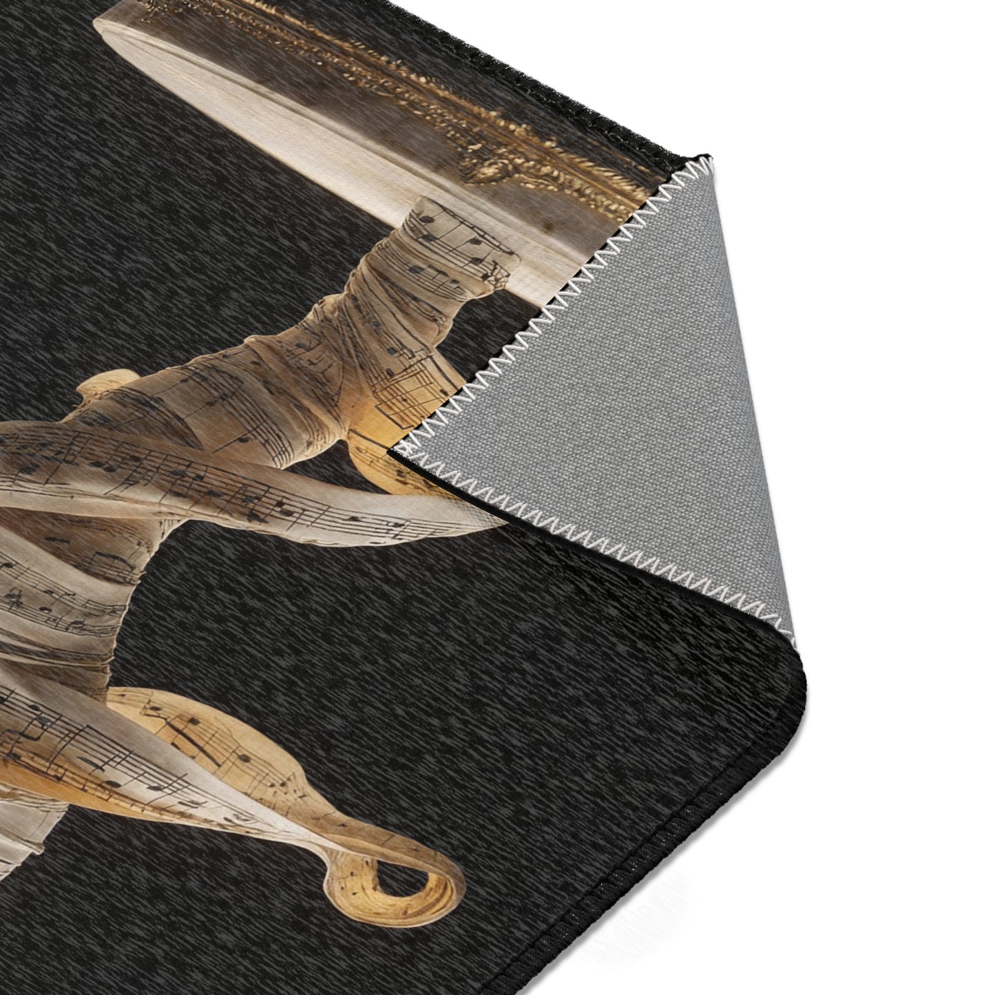 Melodic Muse Area Rug – Whirling Symphony in Golden Notes