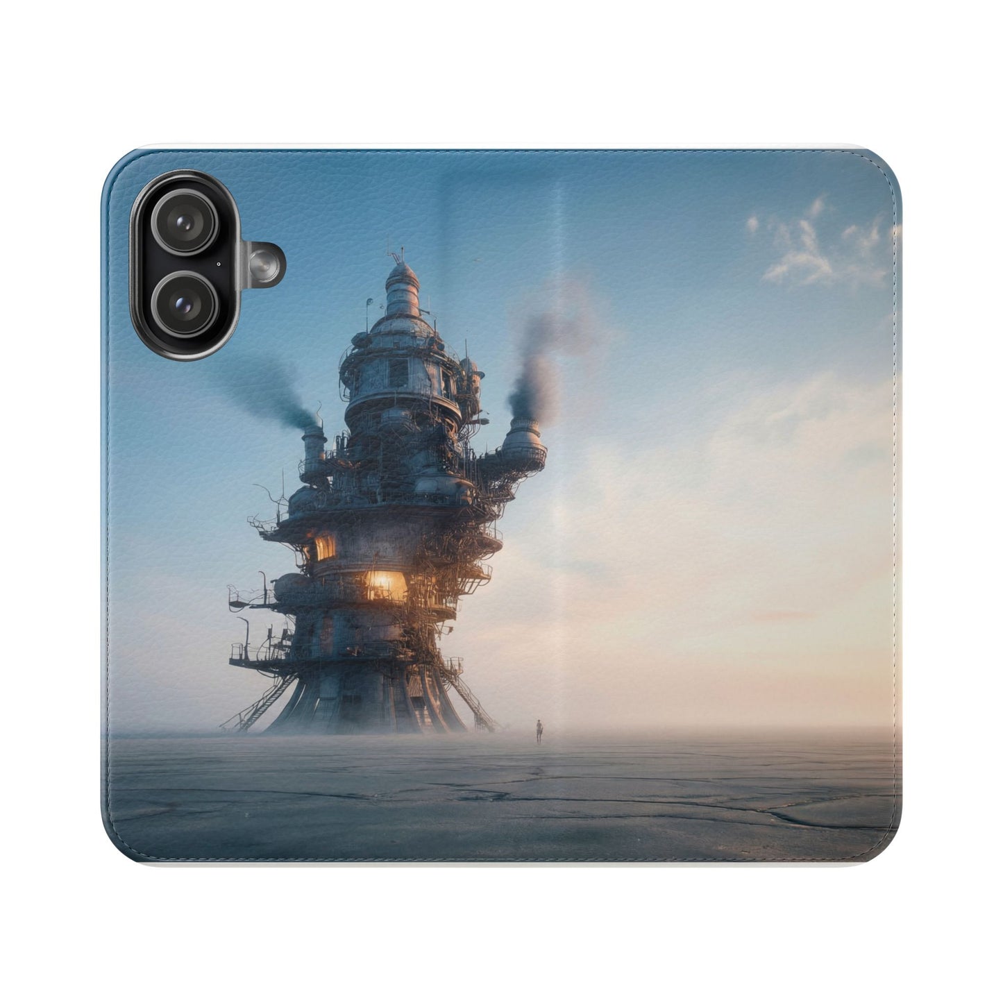 Steam-Stack Tower Flip Cases – Industrial Dawn Sentinel