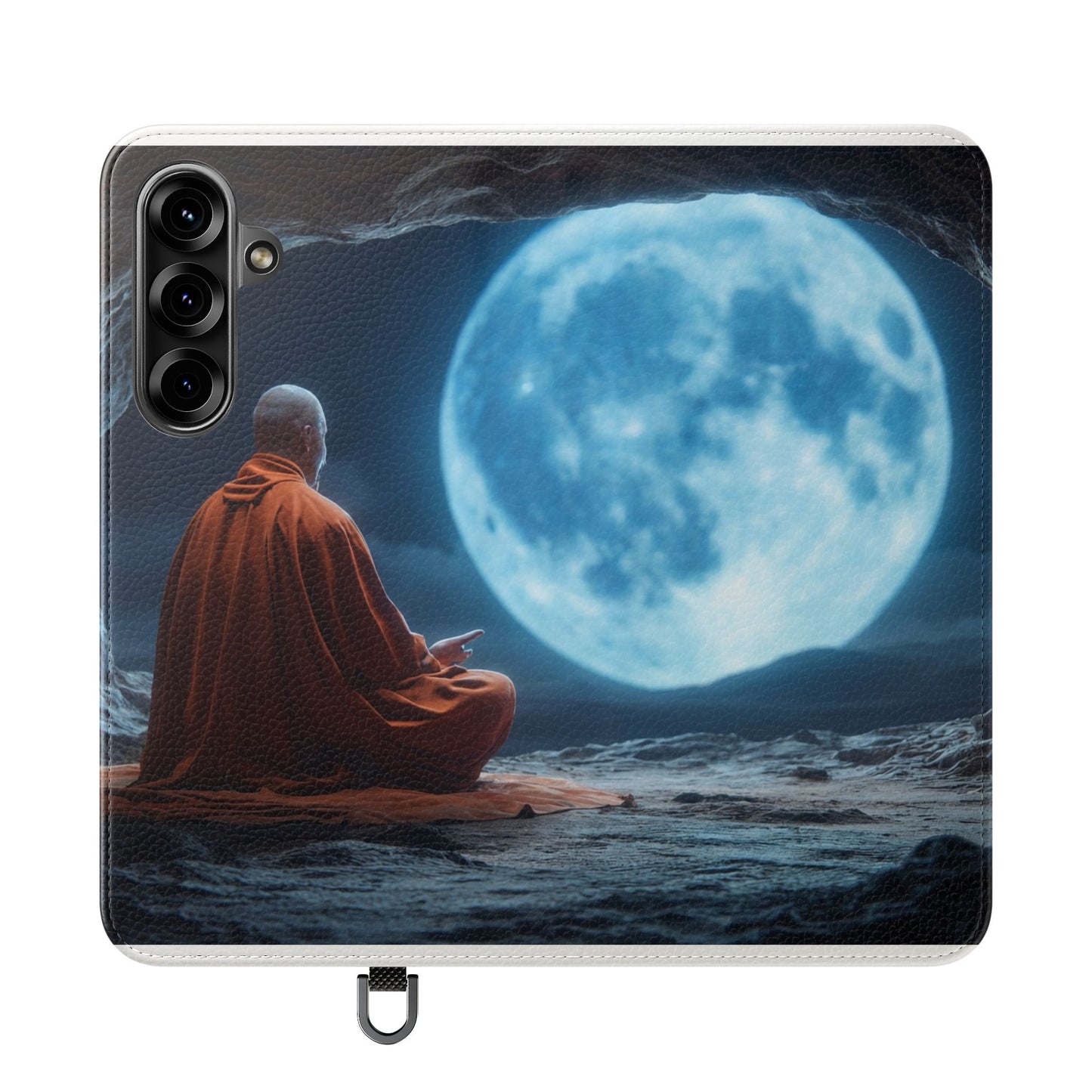Lunar Meditation Flip Cases – Serene Monk Under Moonlight
