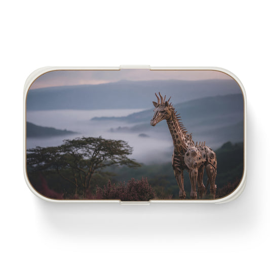 Mechanical Giraffe Bento Lunch Box – Sunset Sentinel of the Misty Hills