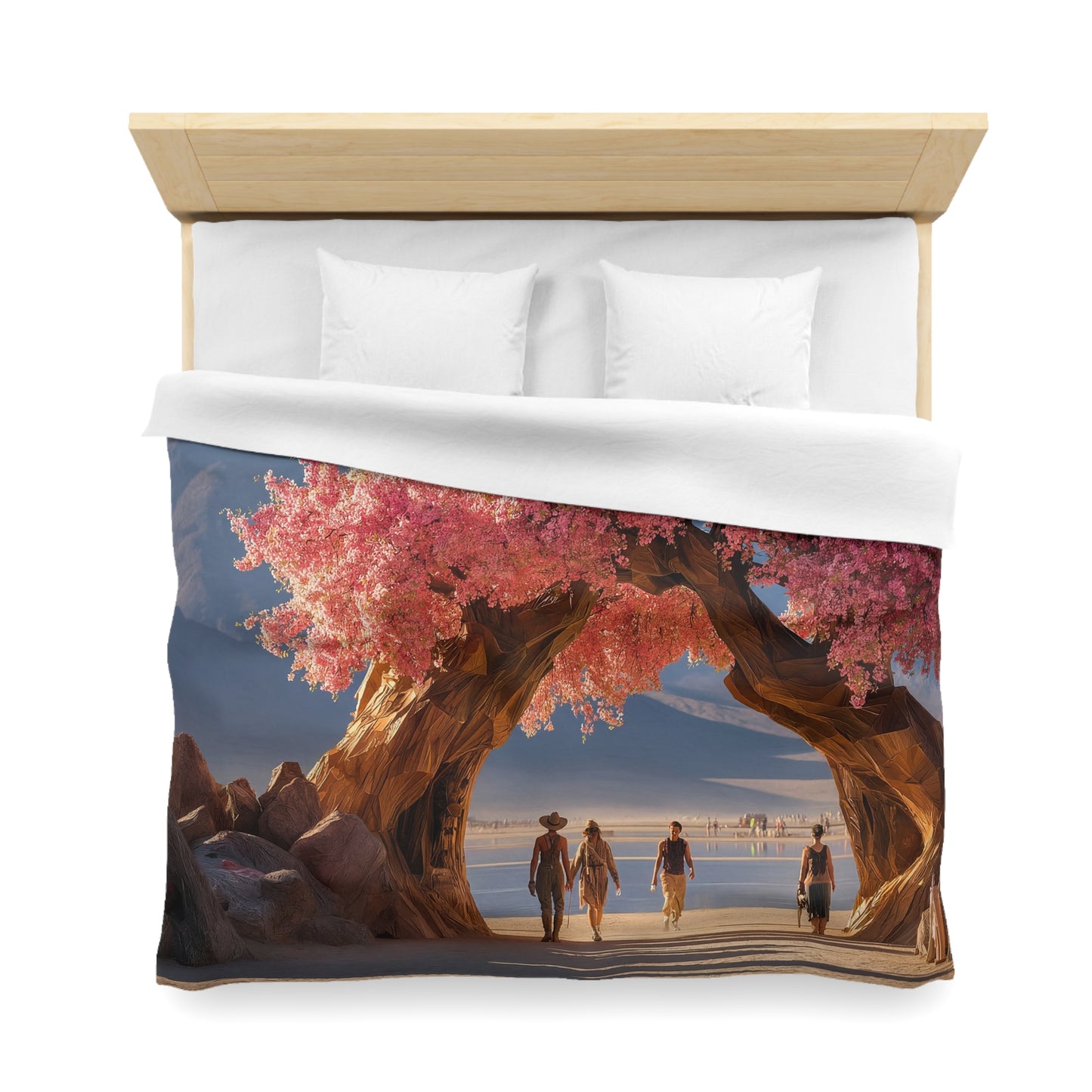 Pink Blossom Archway Duvet Cover – Desert Bloom Sanctuary