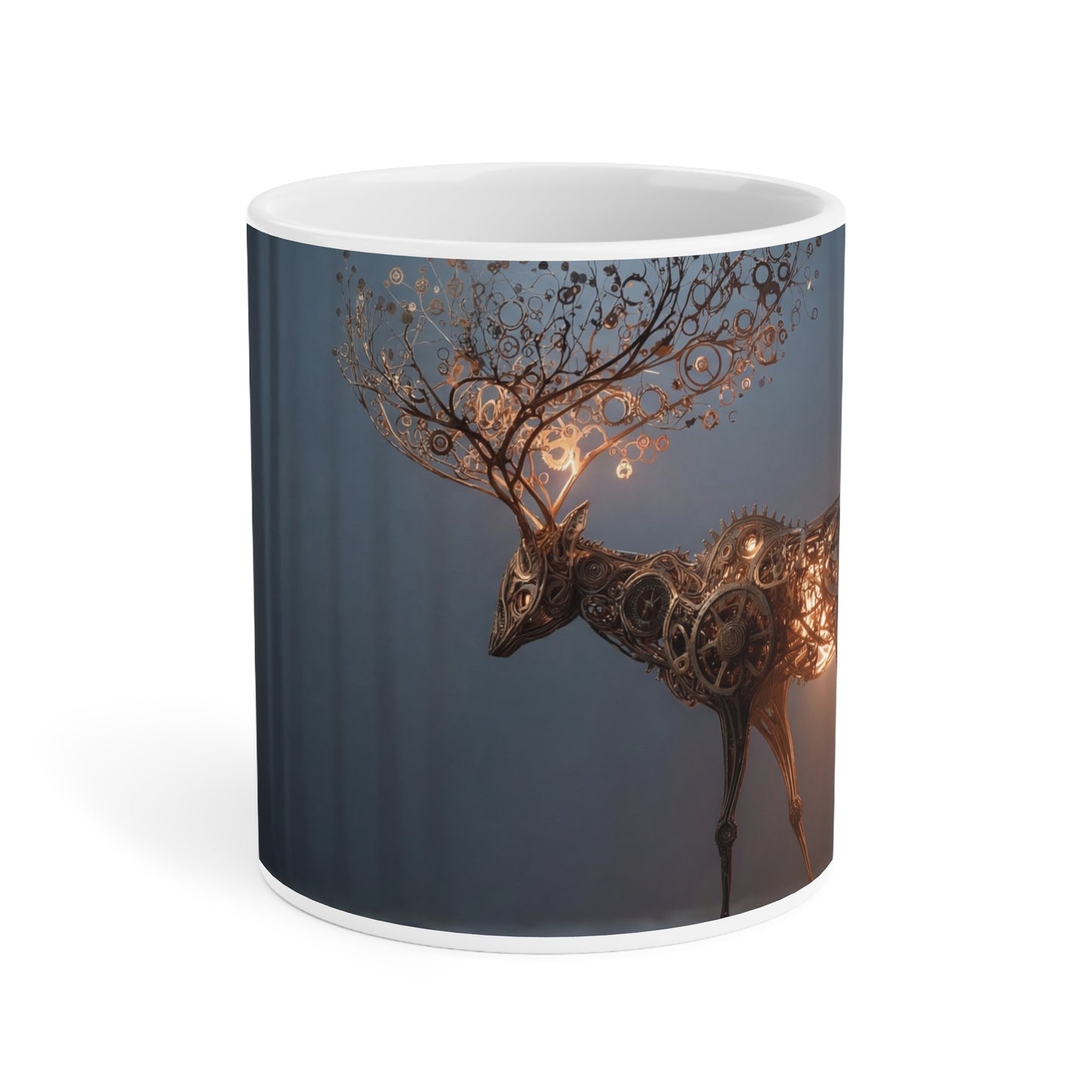 Clockwork Stag Ceramic Mugs (11oz\15oz\20oz) – Luminescent Forest Sentinel