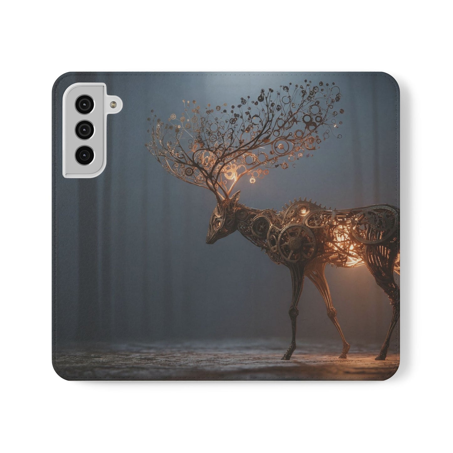 Mechanical Deer Flip Cases – Gears and Twilight Forest Guardian