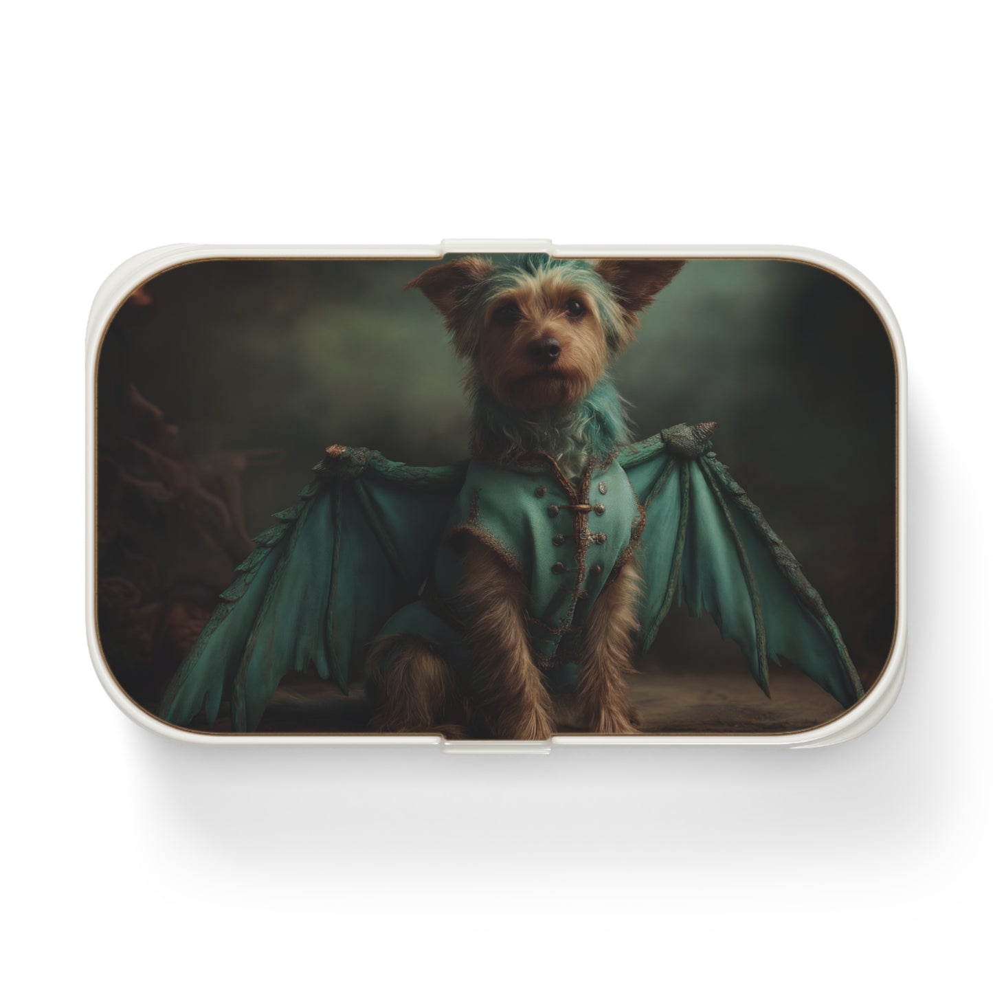 Dragon Knight Yorkshire Terrier Bento Lunch Box – Emerald Winged Guardian