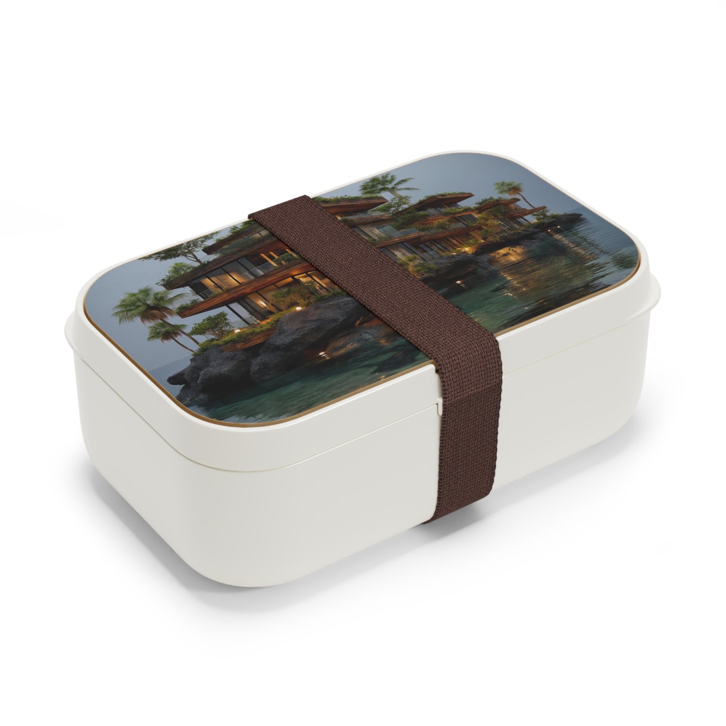 Oceanic Cliffside Villa Bento Lunch Box – Twilight Sanctuary for the Soul