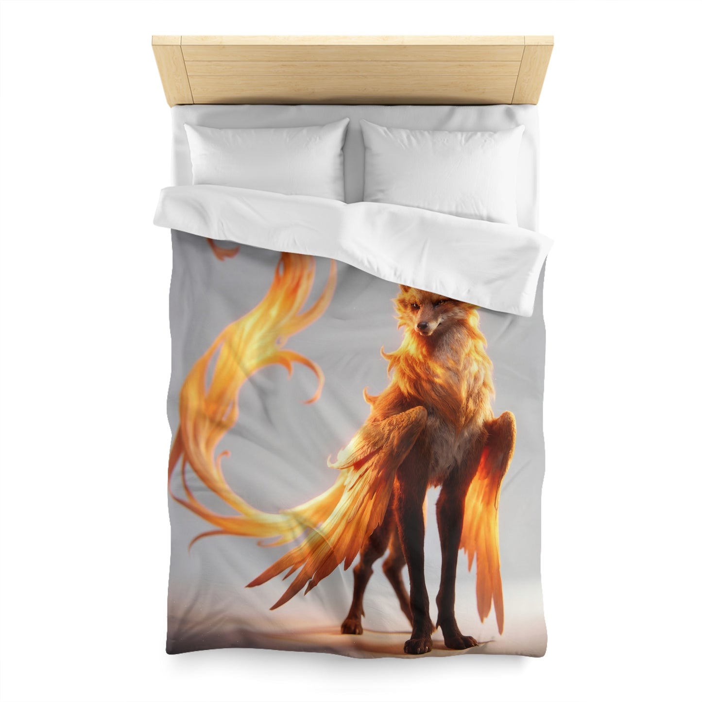 Phoenix Fox Microfiber Duvet Cover – Radiant Flame Guardian