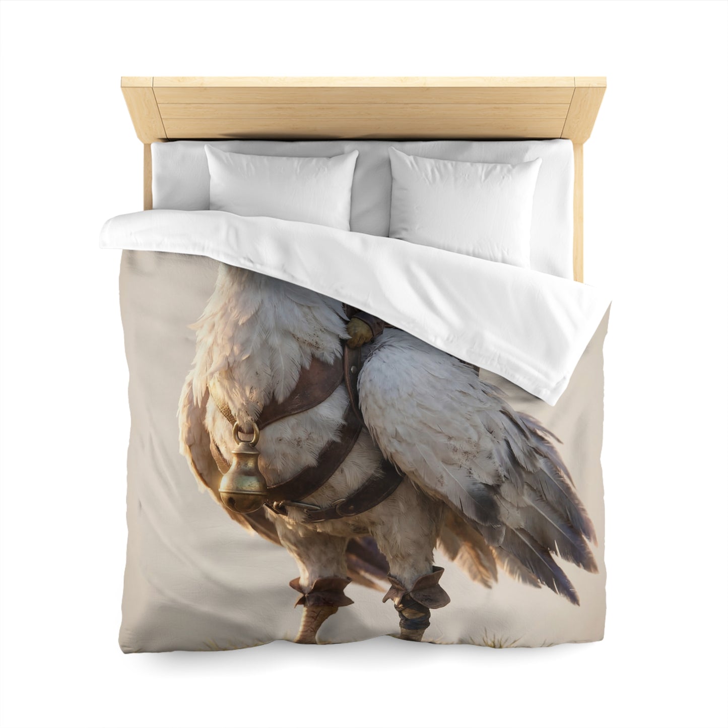 White Hawk Rider Microfiber Duvet Cover – Sunset Skybound Companion