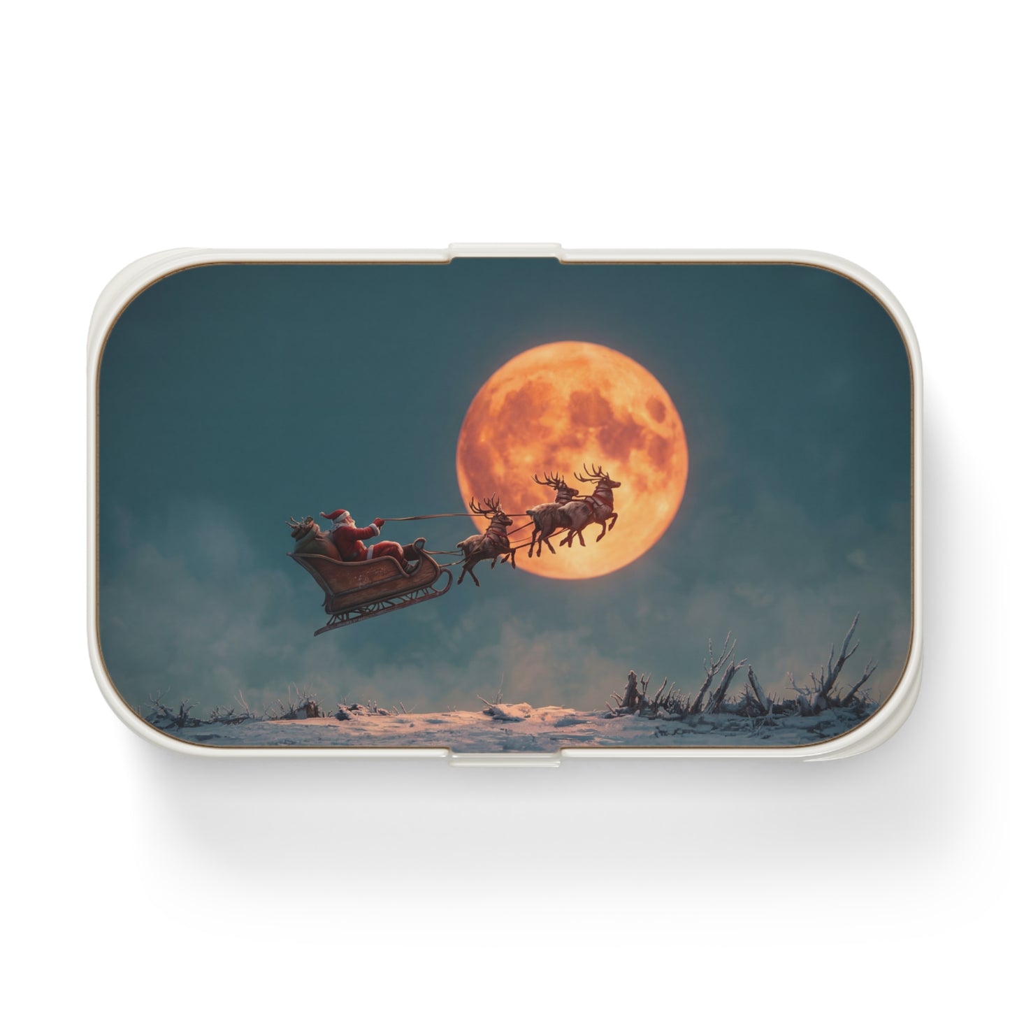 Lunar Reindeer Sleigh Bento Lunch Box – Midnight Santa’s Celestial Run
