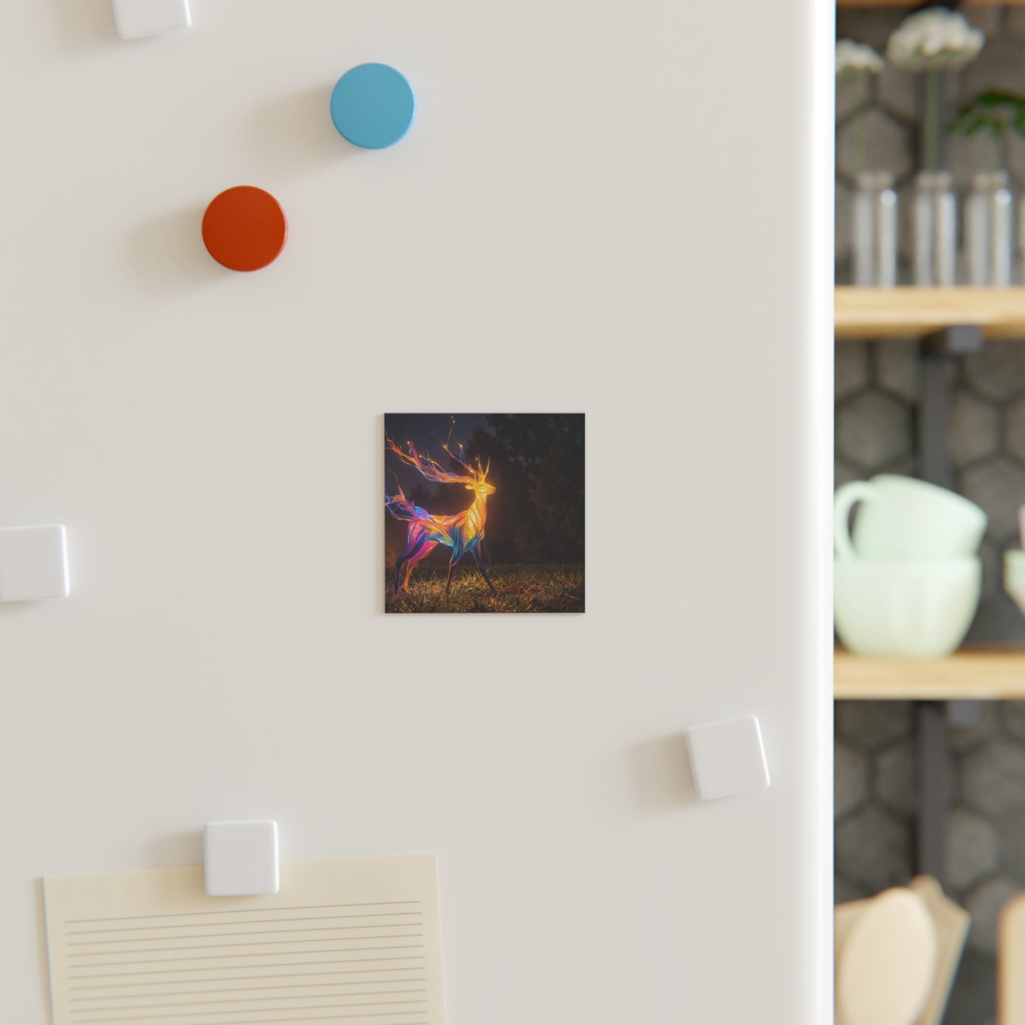 Chromatic Stag Square Magnet – Twilight Forest Luminescence
