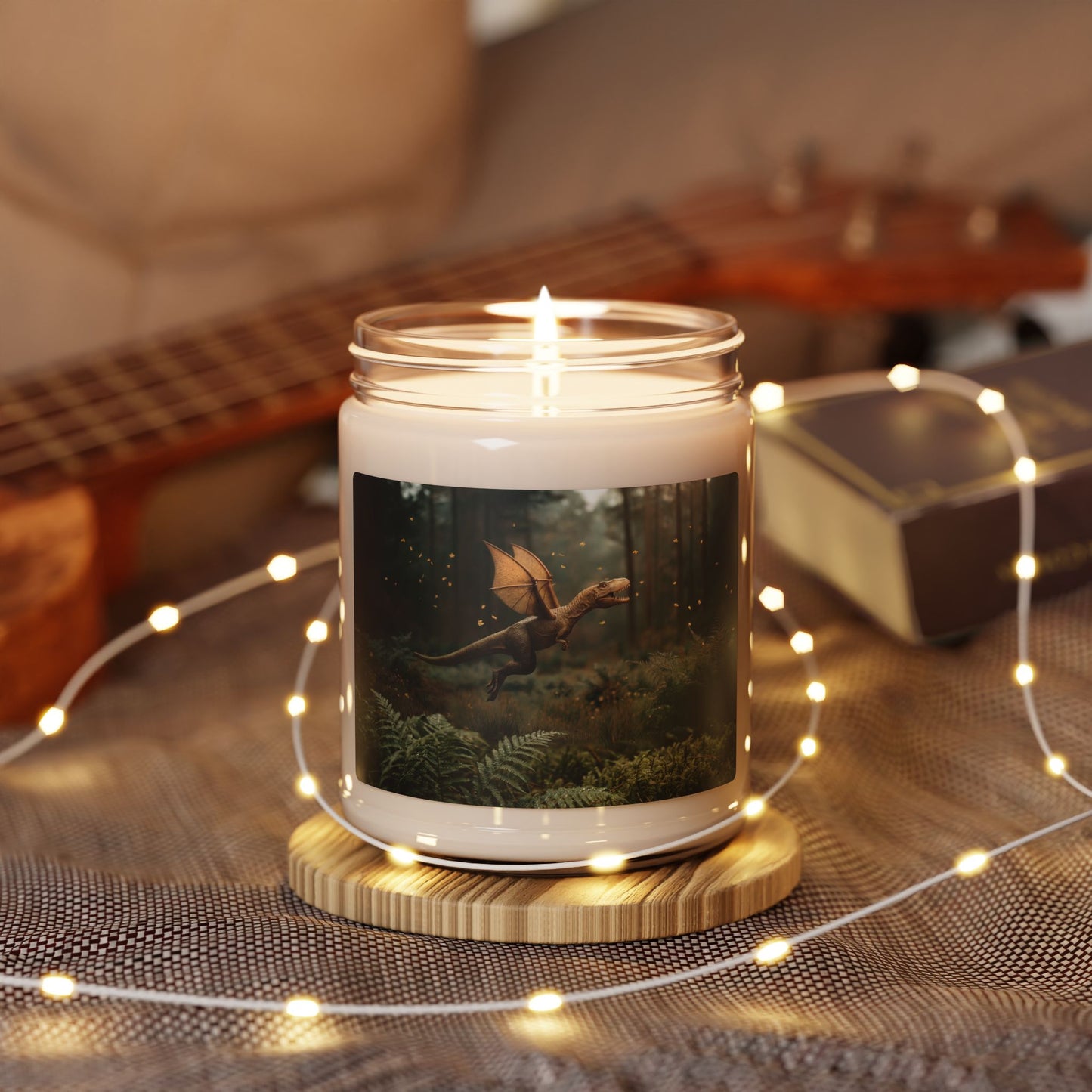 Winged Dinosaur Forest Scented Soy Candle, 9oz – Amber Glow Through Ancient Canopy