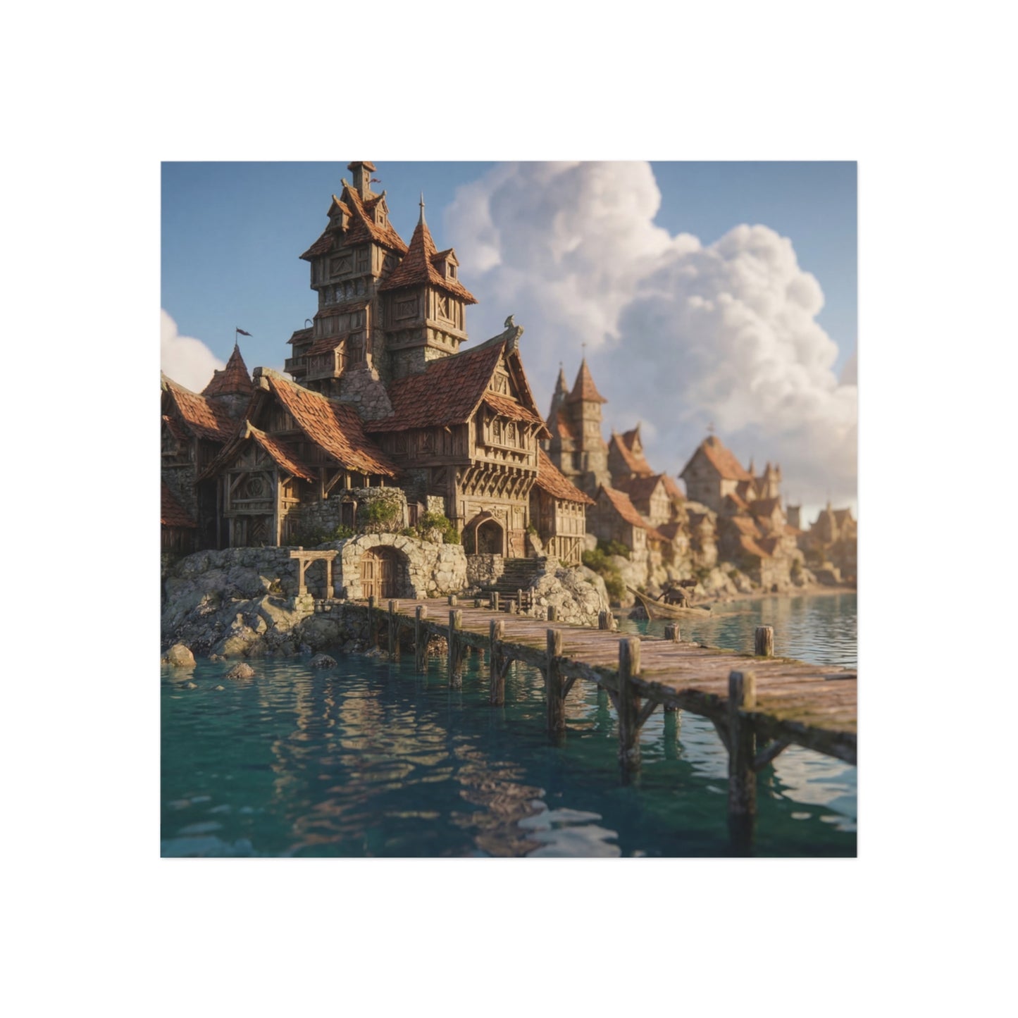 Harbor’s Edge Castle Magnet – Sunset Wharf Dreamscape
