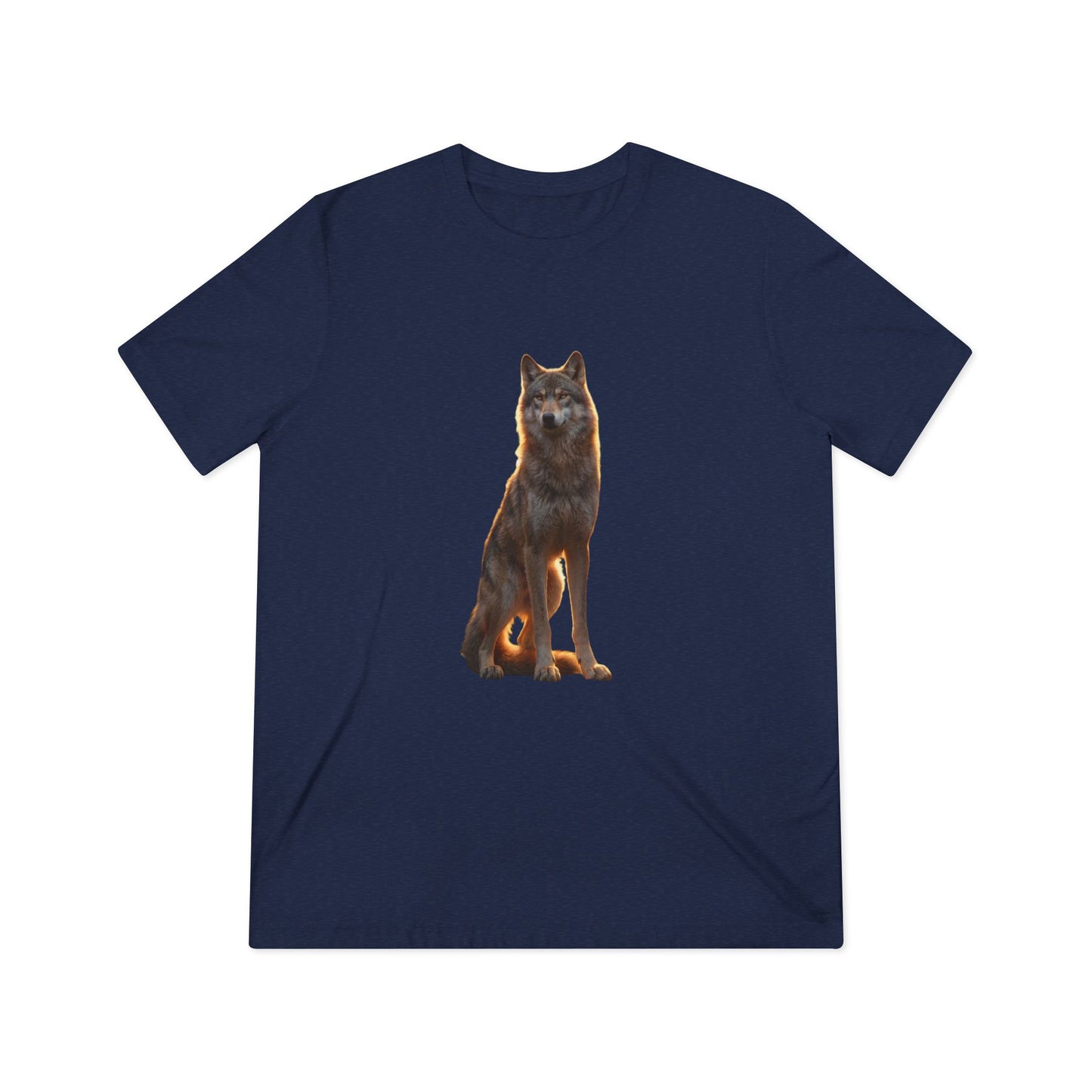 Golden Hour Wolf Unisex Triblend Tee – Sentinel in Warm Light