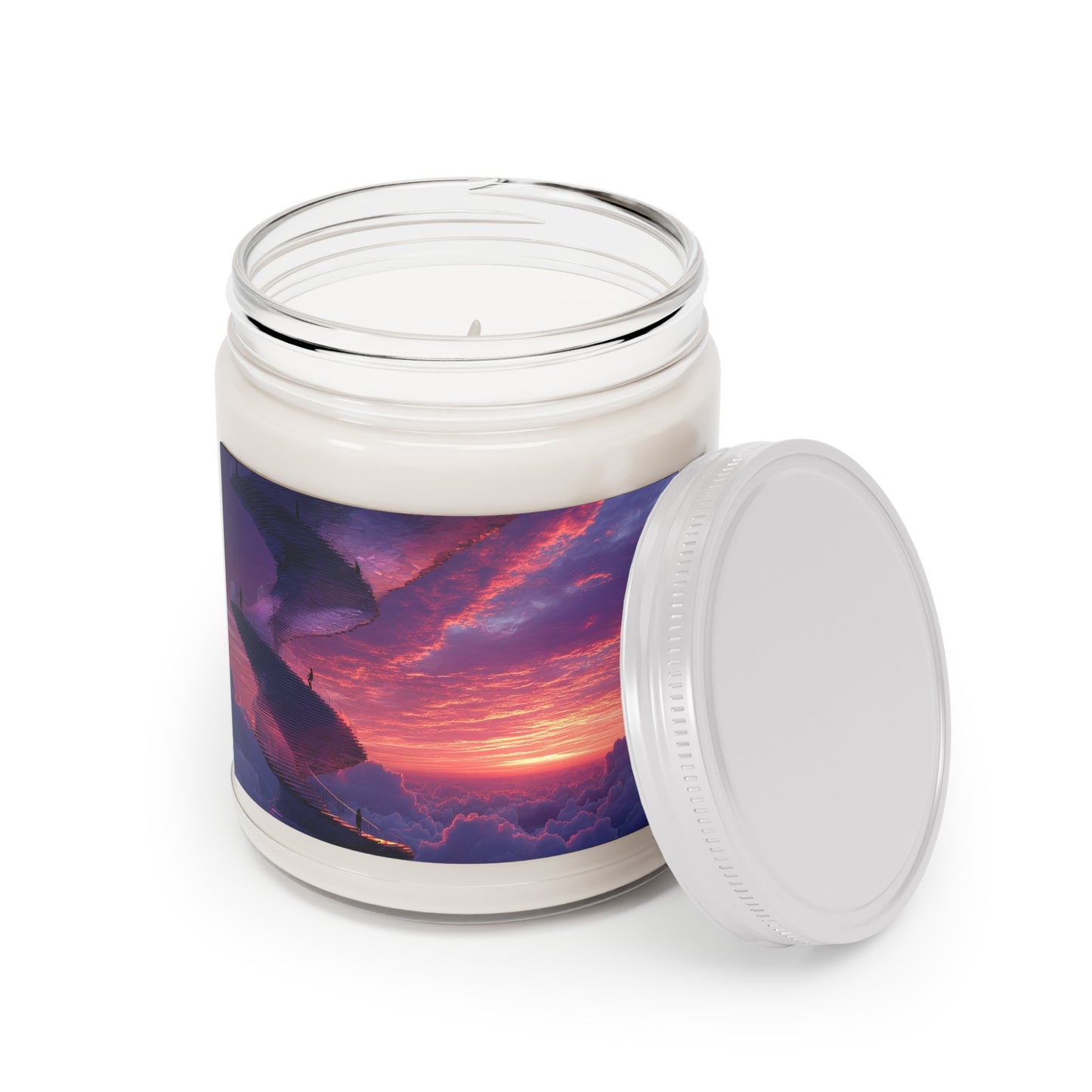Celestial Spiral Staircase Scented Soy Candles with White Lid, 9oz – Twilight Ascension