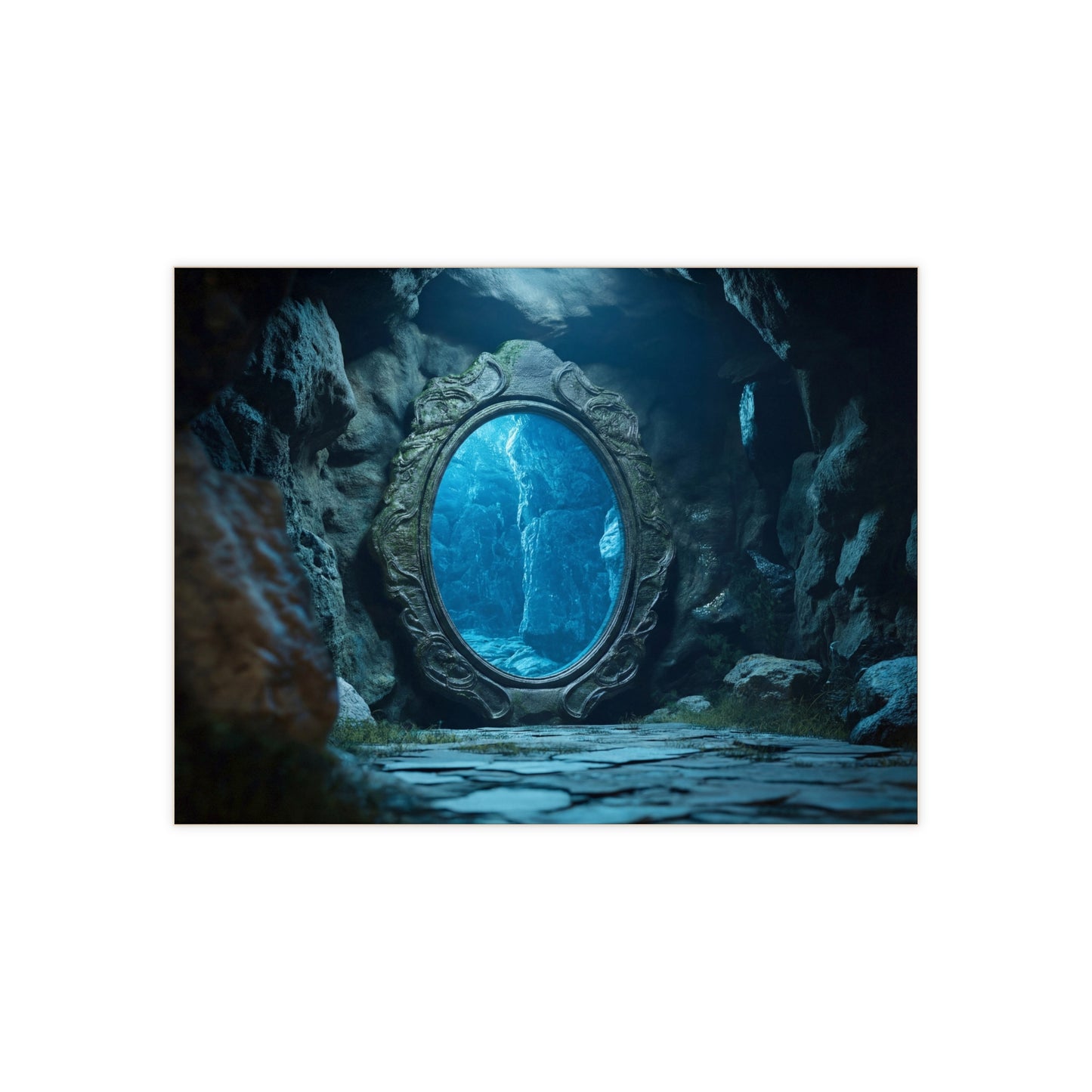 Mirror Doorway Ceramic Photo Tile – Gateway to Azure Depths