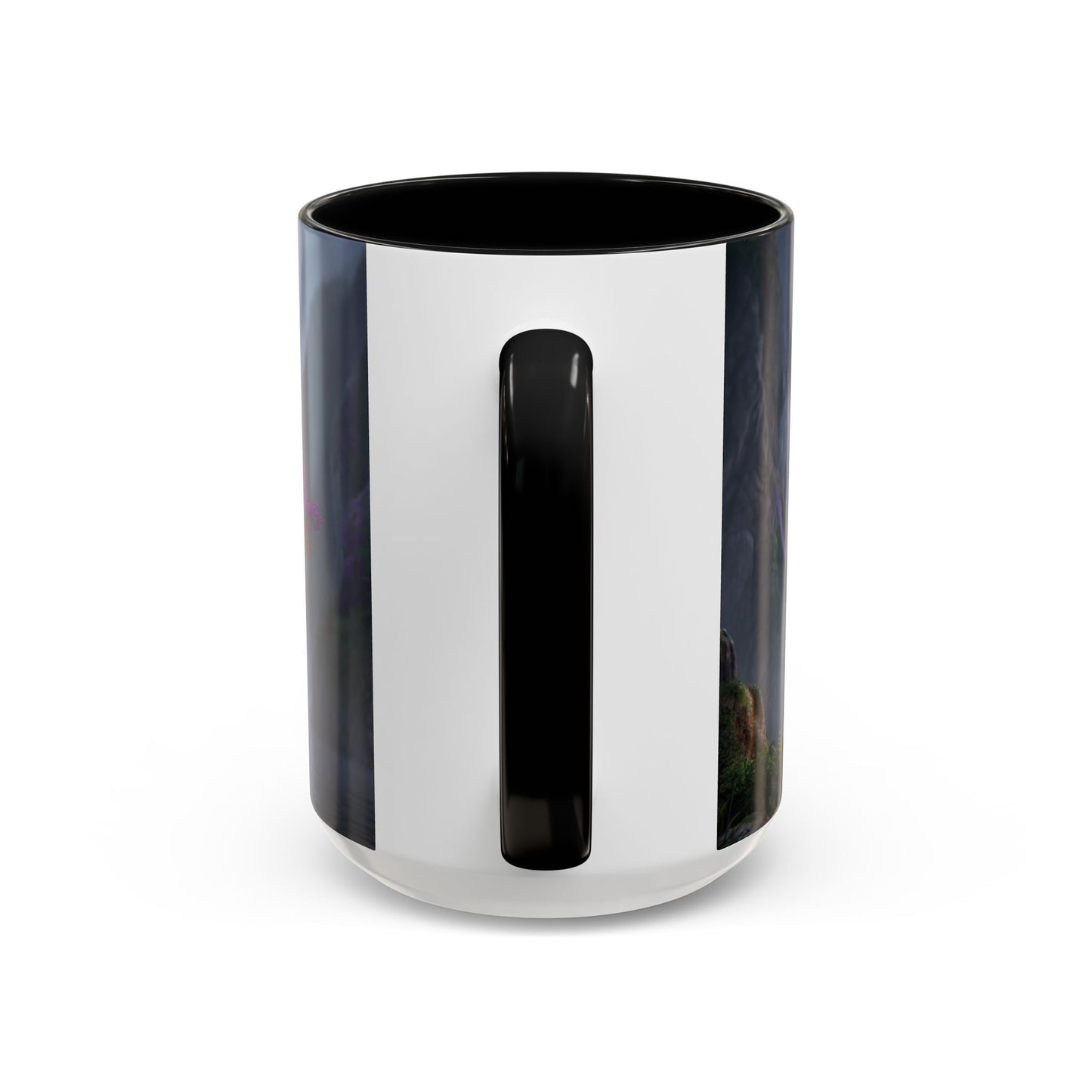 Prismatic River Tree Accent Coffee Mug (11, 15oz) – Neon Canopy Moonlight Reflections