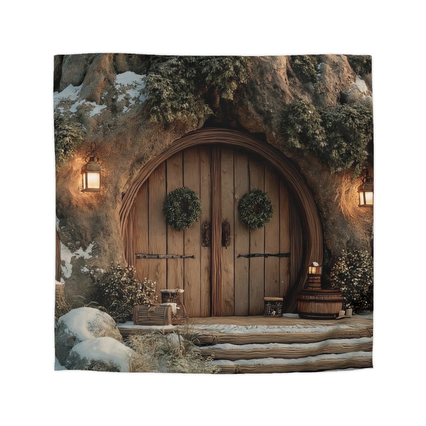 Winter’s Whisper Microfiber Duvet Cover – Cozy Treehouse Sanctuary