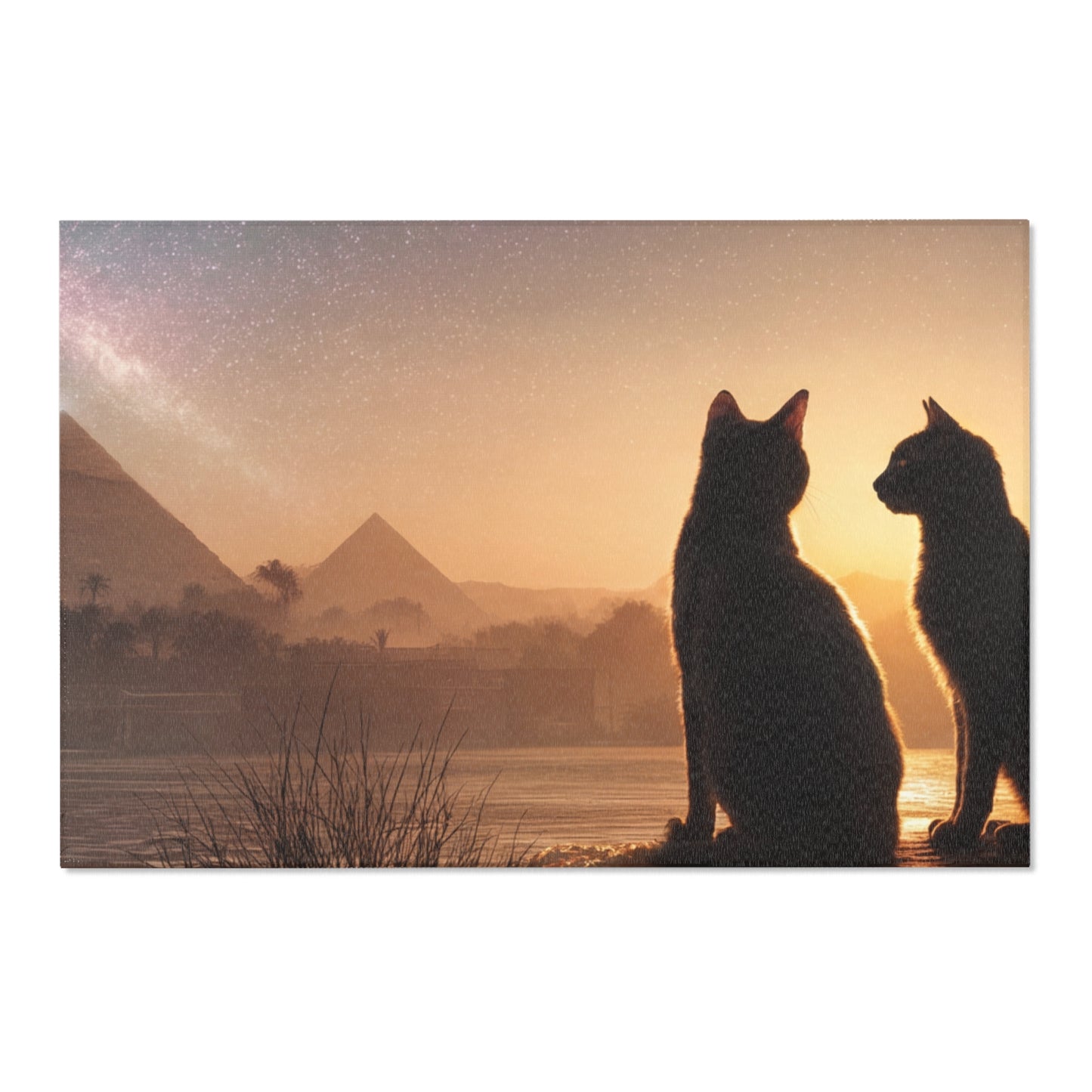 Starlit Pyramids Cat Rugs – Whispers of Ancient Sky