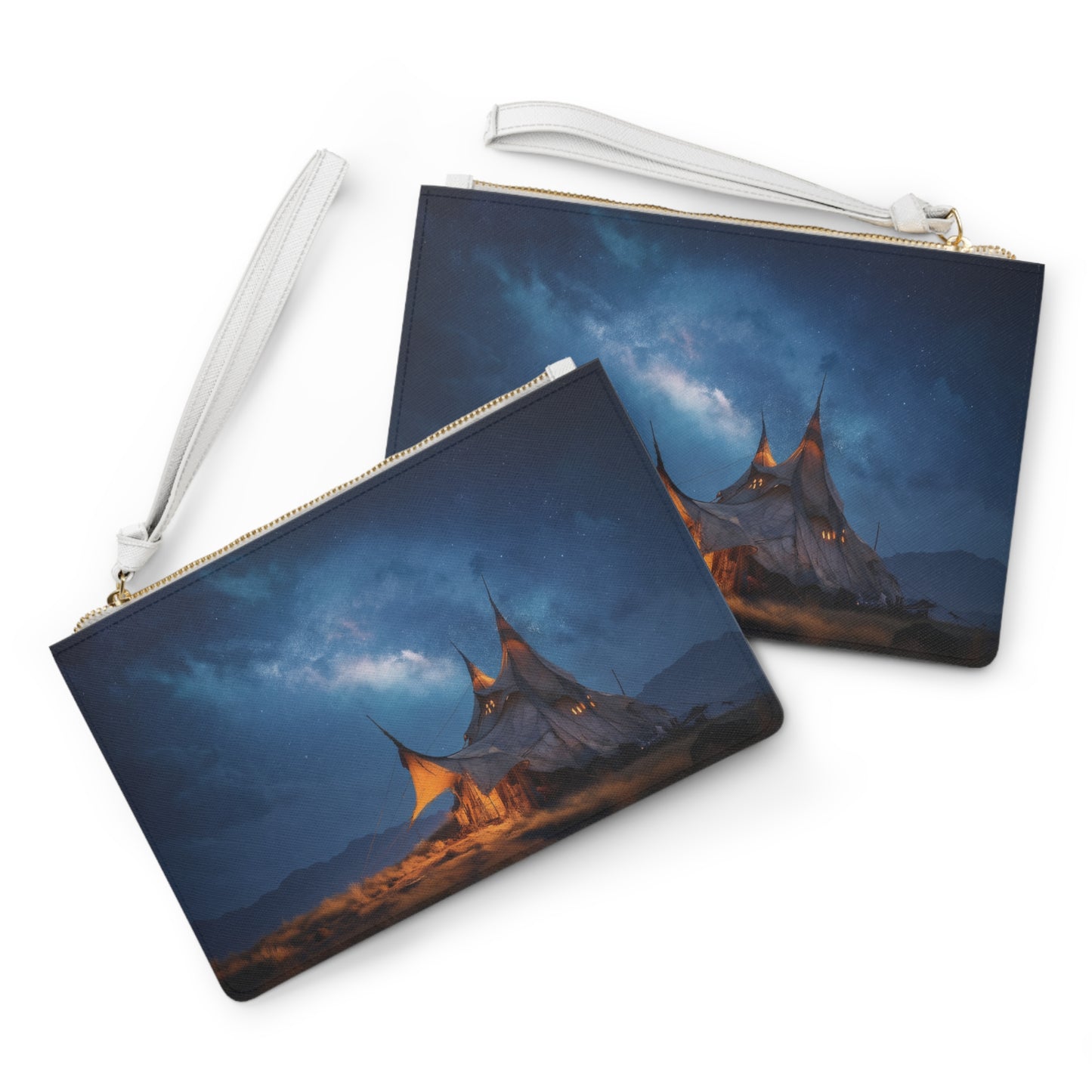 Starlit Nomad Tent Clutch Bag – Milky Way Campfire Glow