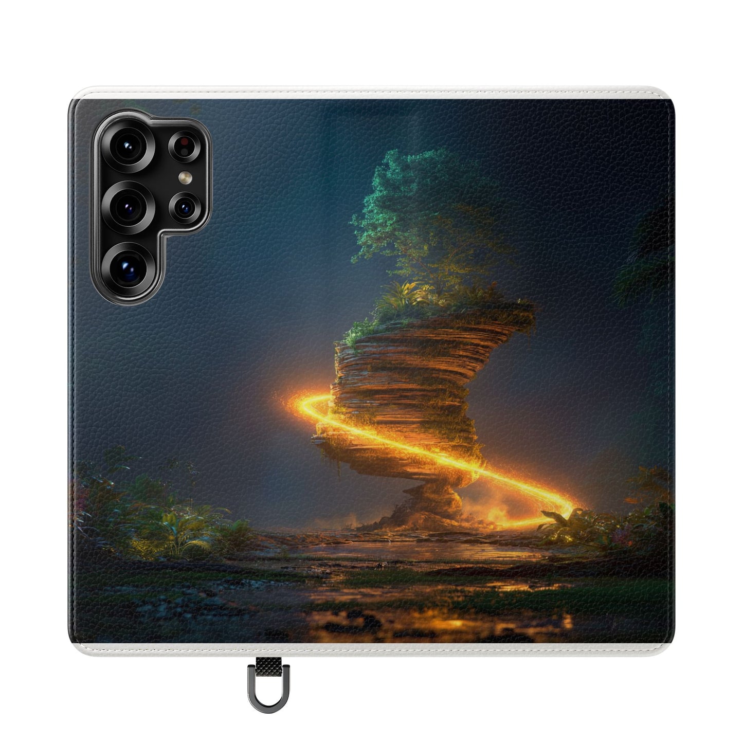 Luminous Floating Island Flip Cases – Amber Twilight Sanctuary