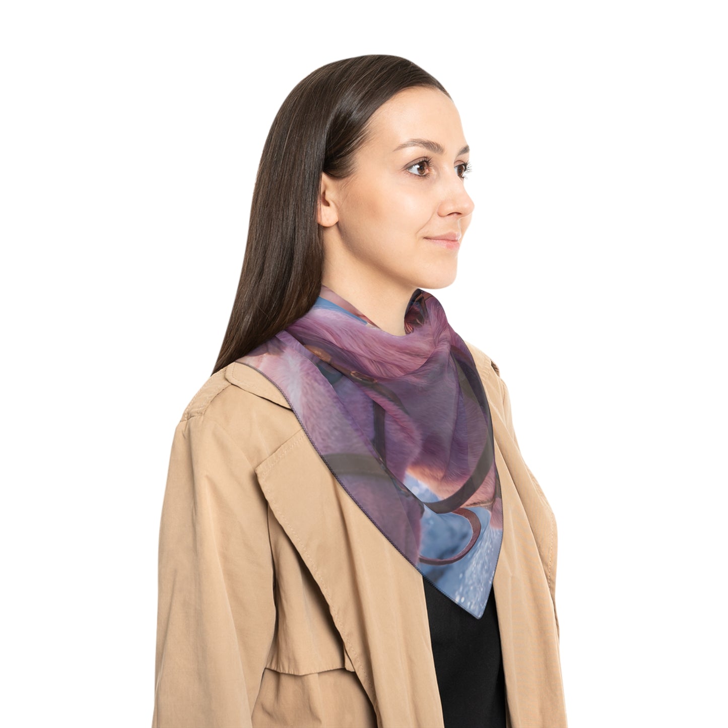 Tiny Fairy on Pink Unicorn Scarf – Winter Forest Glow