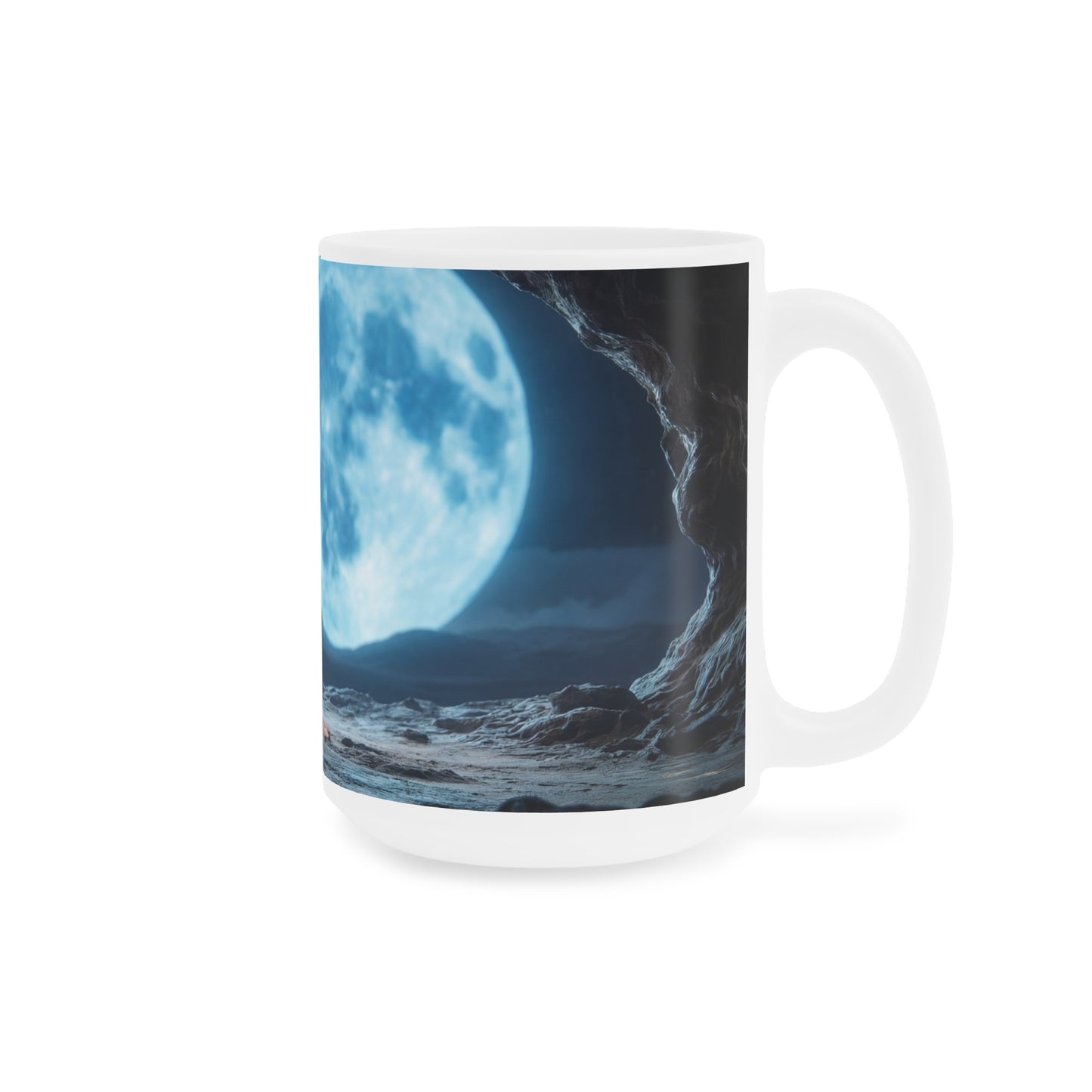 Moonlit Monk Ceramic Mugs (11oz\15oz\20oz) – Silent Reflection Beneath the Celestial Disc