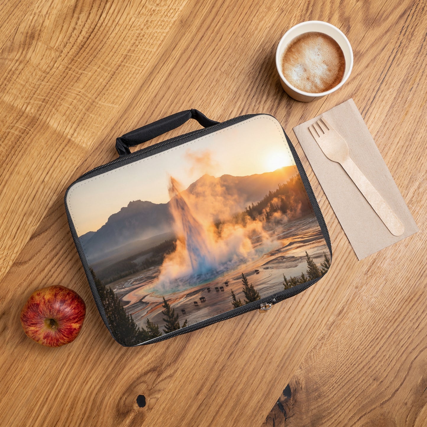 Geyser Dawn Lunch Bag – Steam & Bison Sunset Sanctuary