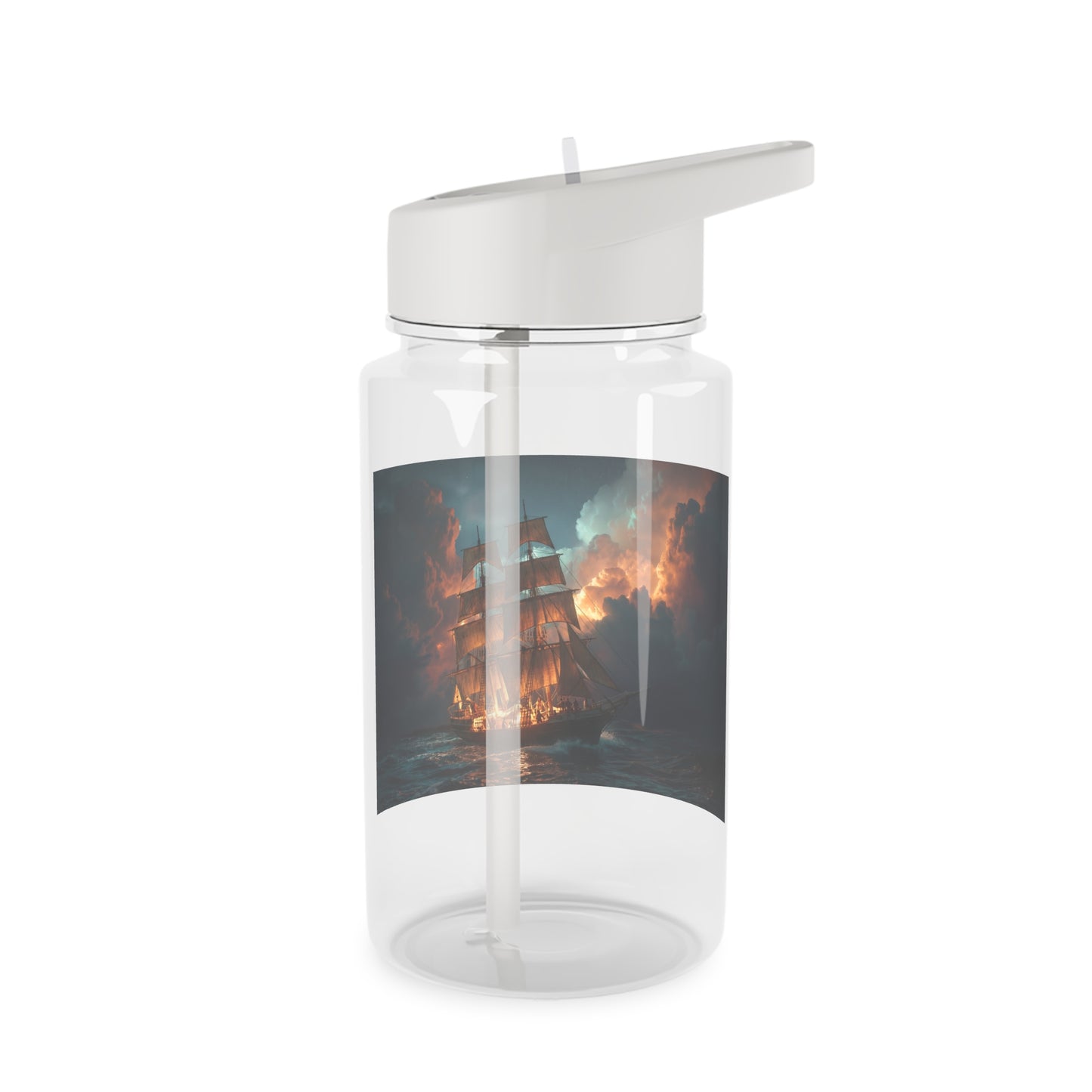 Stormlit Galleon Tritan Water Bottle – Golden Dawn at Sea