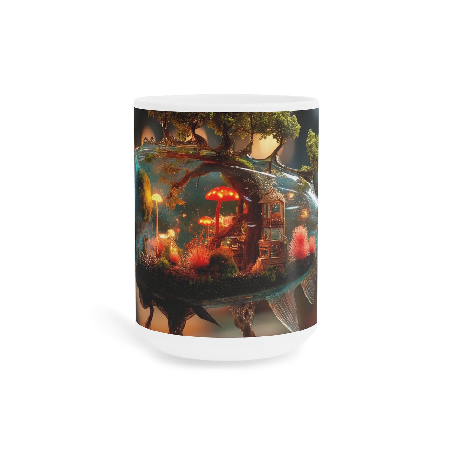 Forest Within Fish Ceramic Mugs (11oz\15oz\20oz) – Bioluminescent Sanctuary
